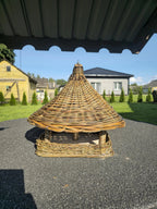 Handmade Wicker Bird Feeder – Rustic Willow Garden Feeder with Roof - NaturelyWoven