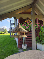 Handmade Wicker Bird Feeder – Rustic Willow Garden Feeder with Roof - NaturelyWoven