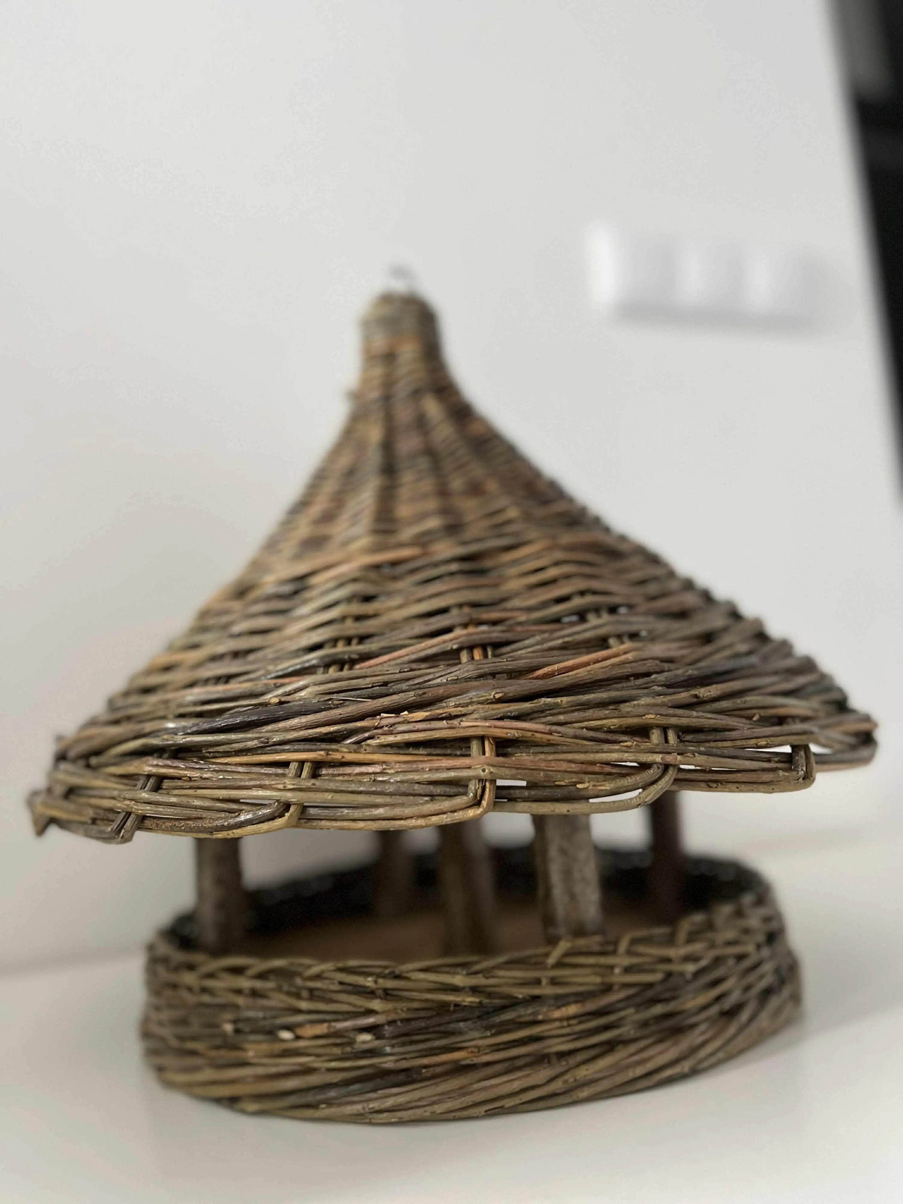 Wicker Bird Feeder - Hanging Willow Roof Garden Feeder - NaturelyWoven
