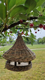 Wicker bird feeder 016b - NaturelyWoven wicker - handmade