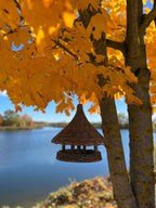 Wicker bird feeder 016b - NaturelyWoven wicker - handmade