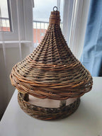 Wicker bird feeder 016b - NaturelyWoven wicker - handmade