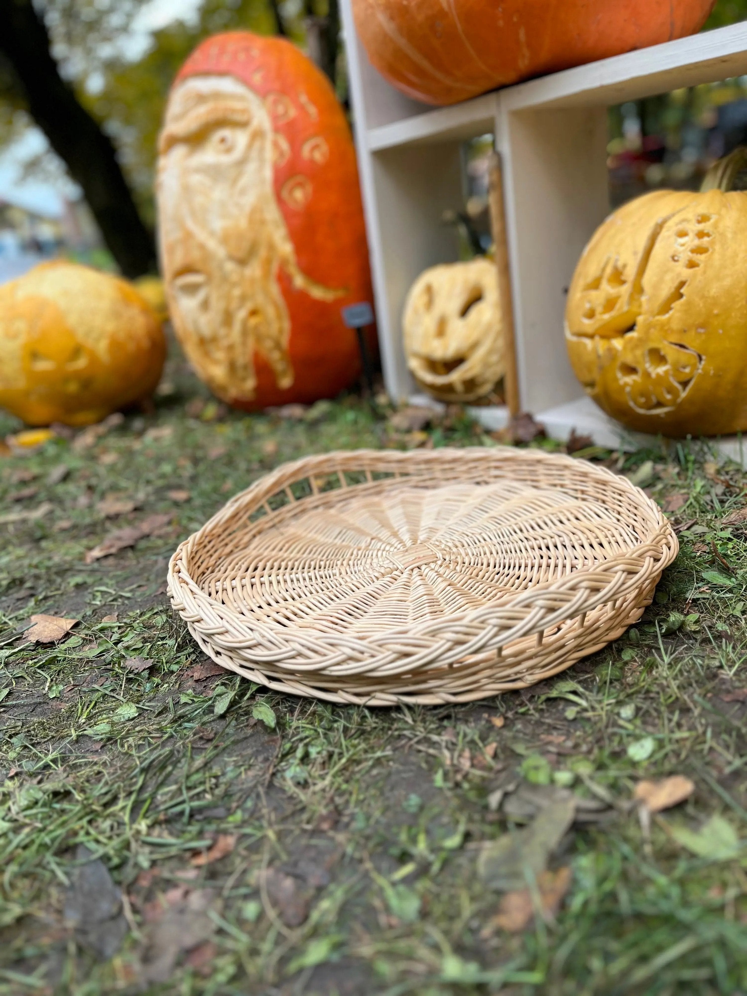 Handmade Wicker Tray - Rustic Willow Basket | Decorative Serving Platter - NaturelyWoven