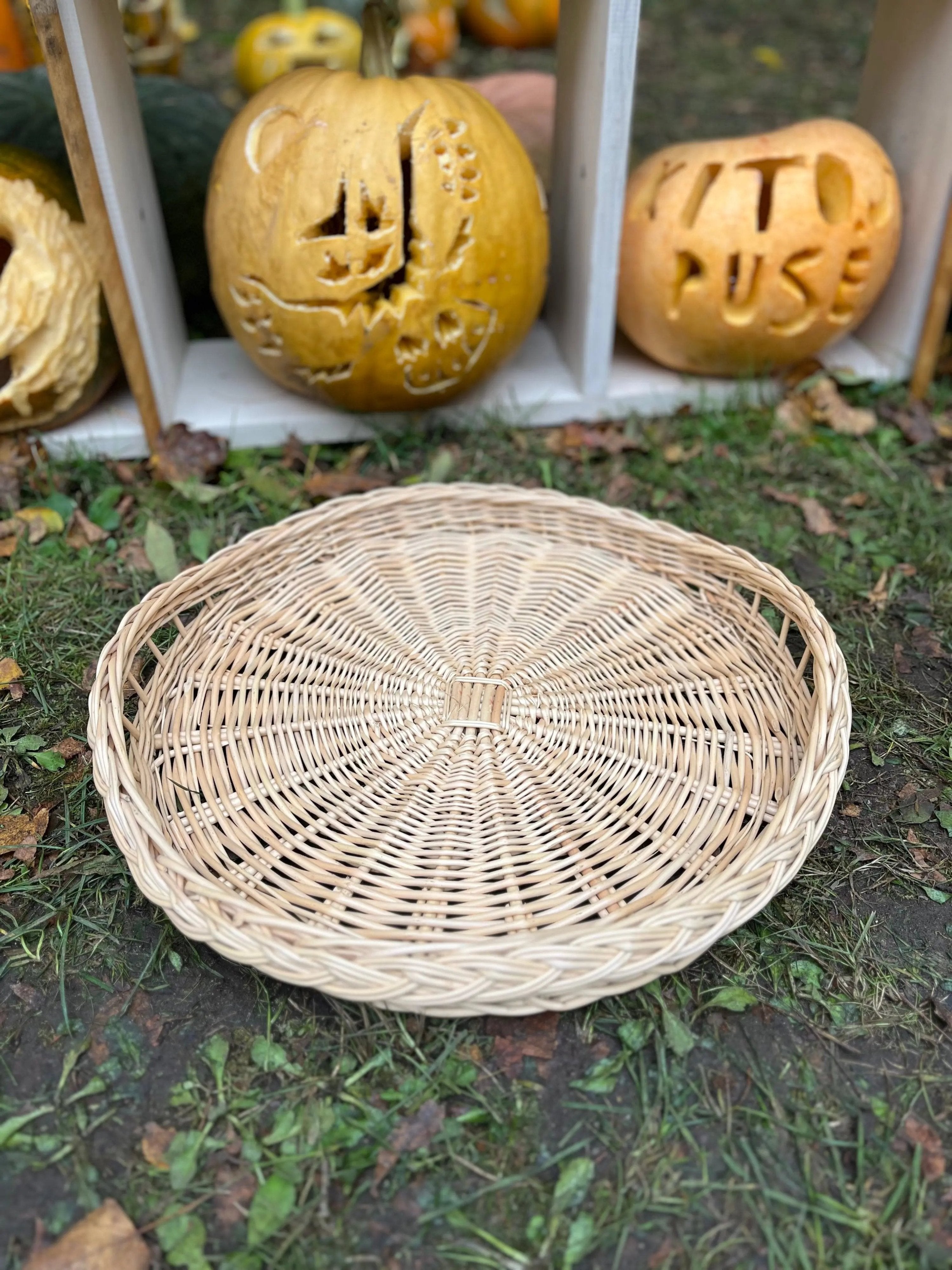 Handmade Wicker Tray - Rustic Willow Basket | Decorative Serving Platter - NaturelyWoven