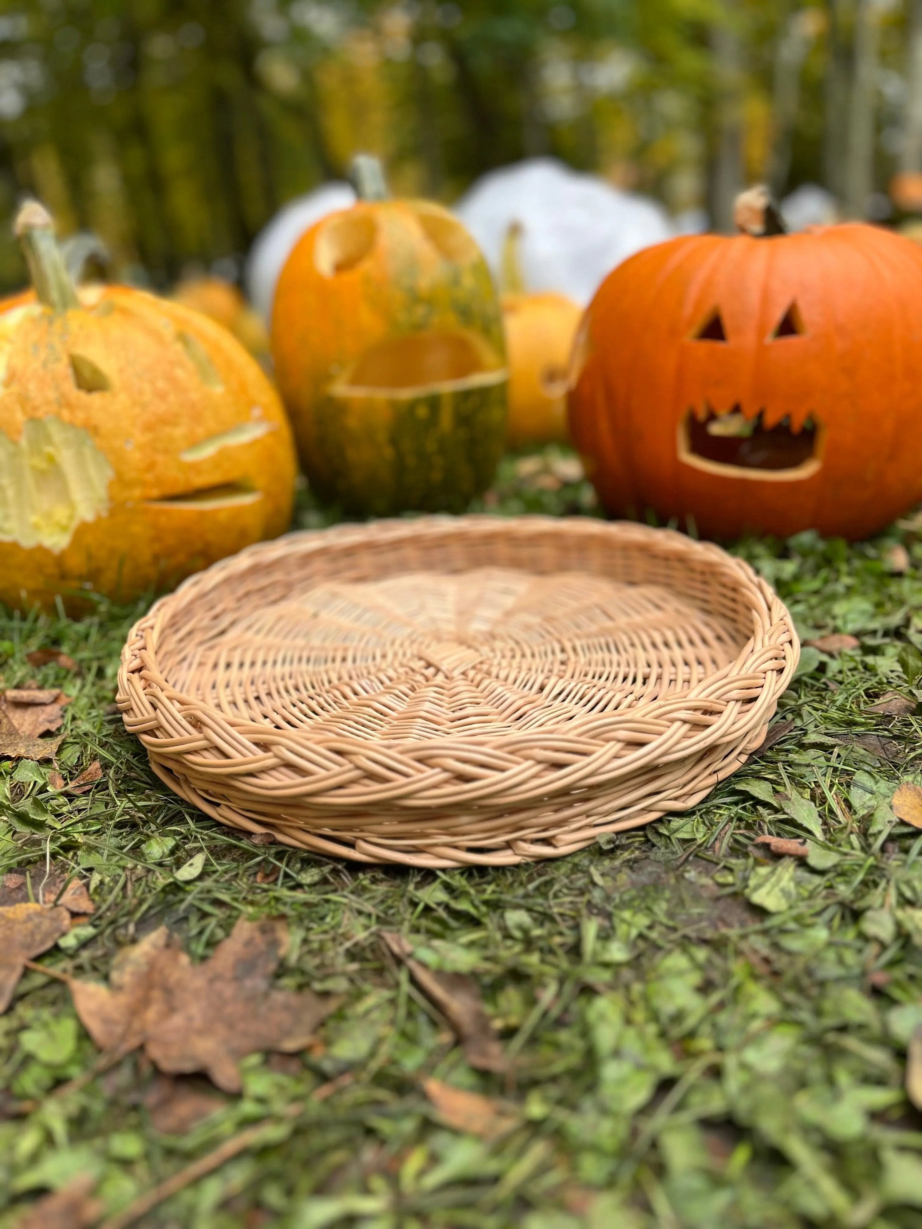 Handmade Wicker Tray - Rustic Willow Basket | Decorative Serving Platter - NaturelyWoven