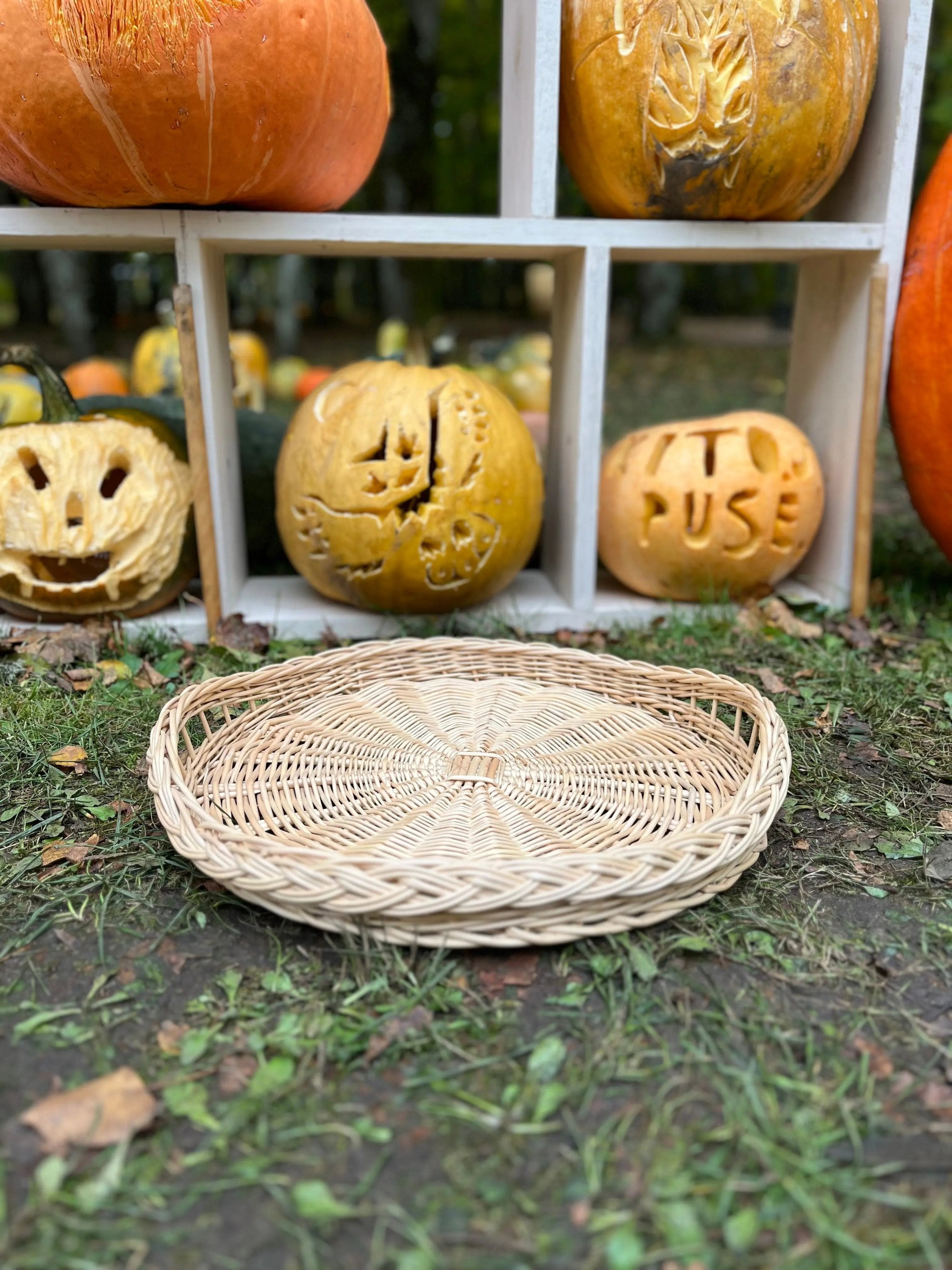 Handmade Wicker Tray - Rustic Willow Basket | Decorative Serving Platter - NaturelyWoven