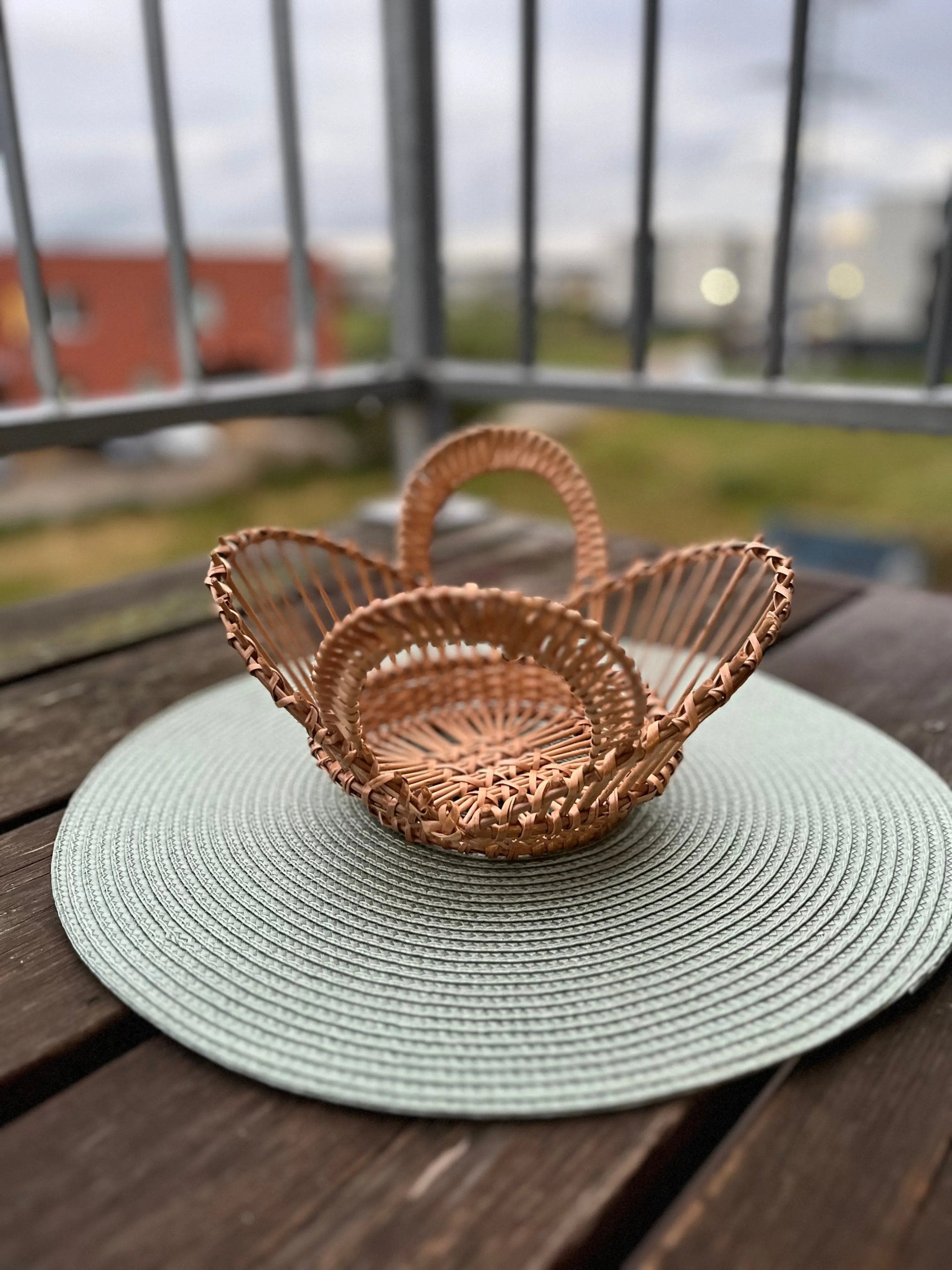 Handwoven Decorative Bowl - Oval Woven Basket for Fruit Display & Rustic Kitchen Decor - NaturelyWoven