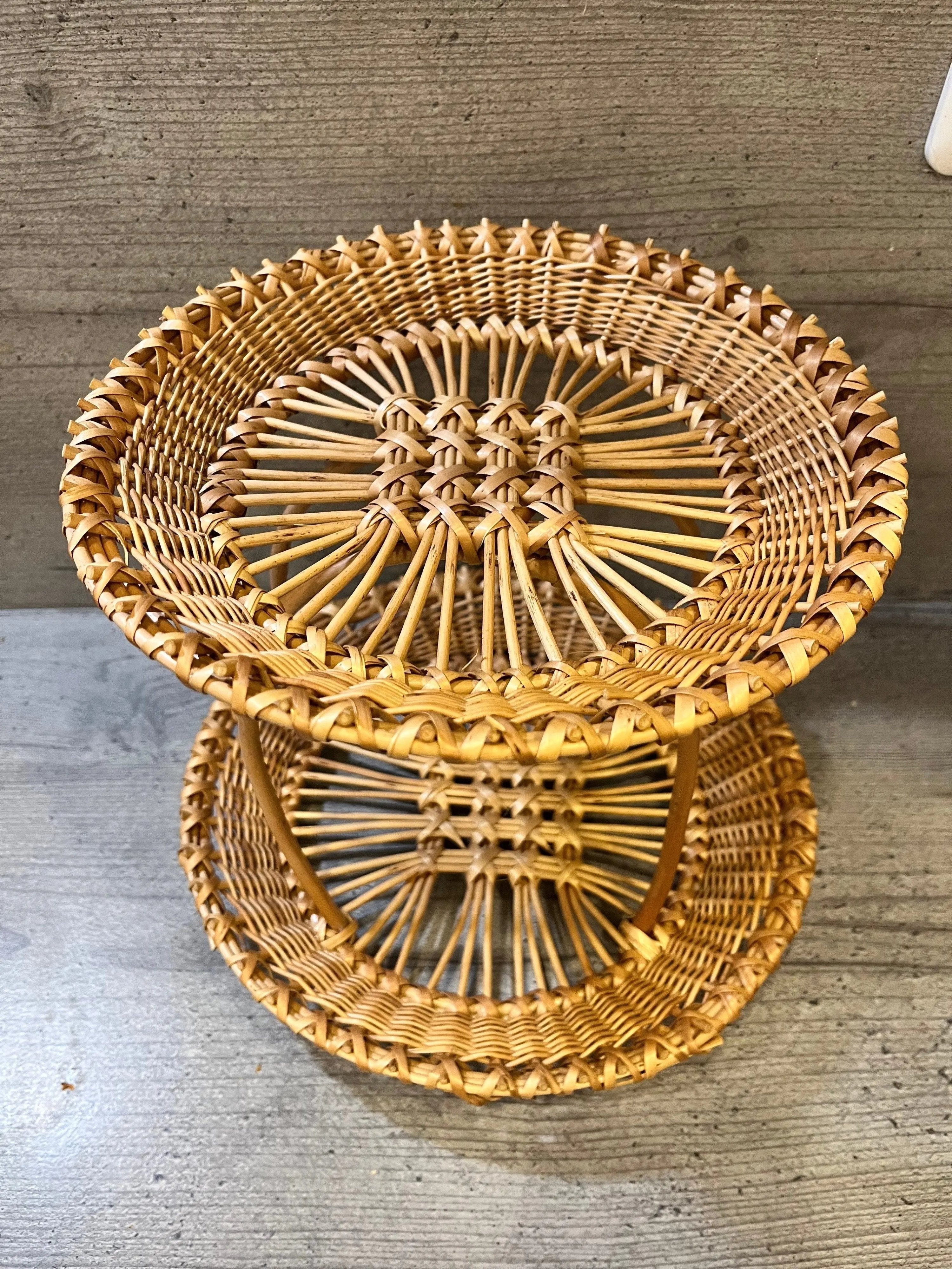 Handwoven Display Stand - Three Tier Rustic Willow Tray with Airflow Design - NaturelyWoven