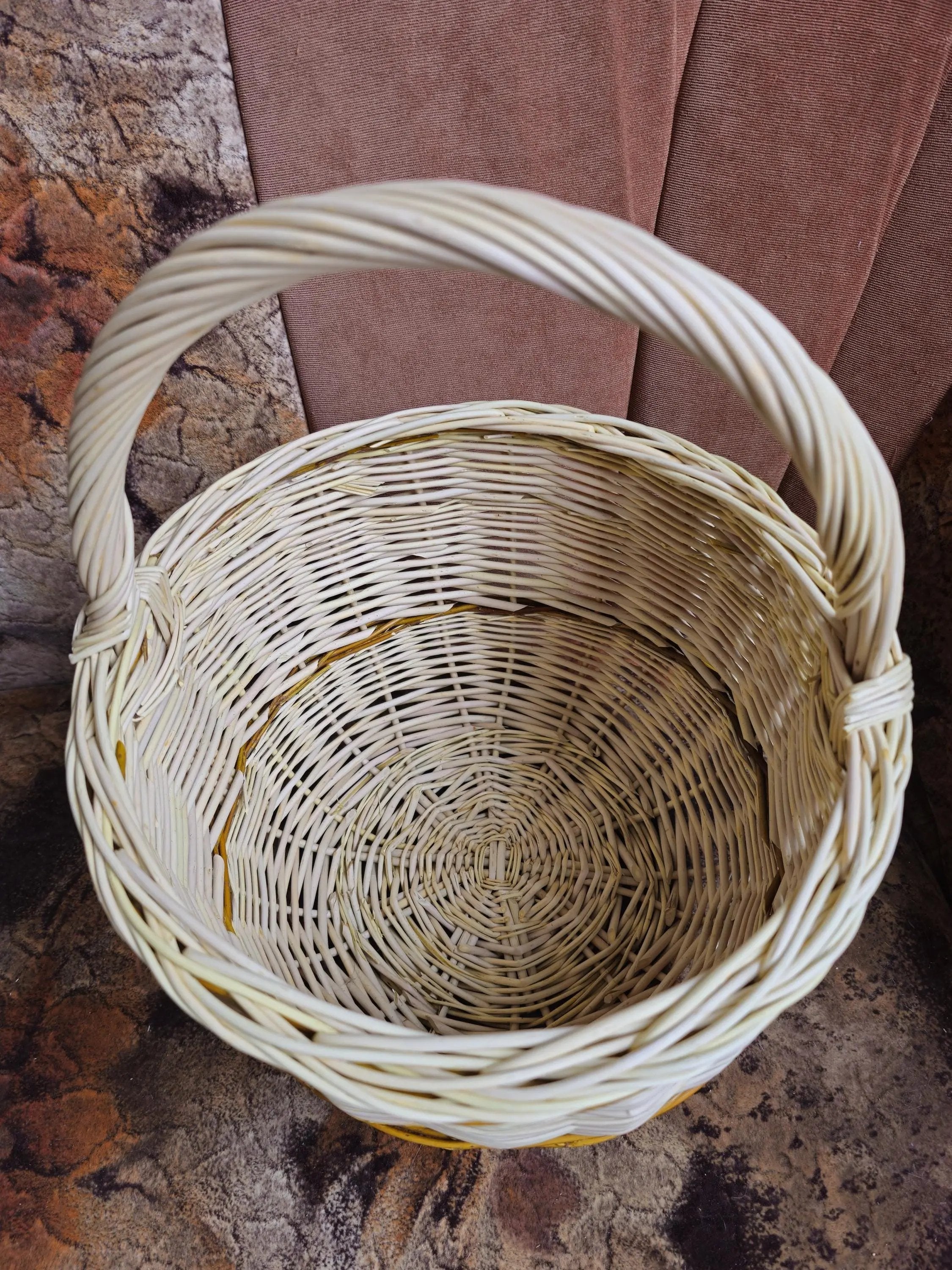 Handwoven Wicker Basket – Artisan Crafted Rustic Storage With Handle - NaturelyWoven