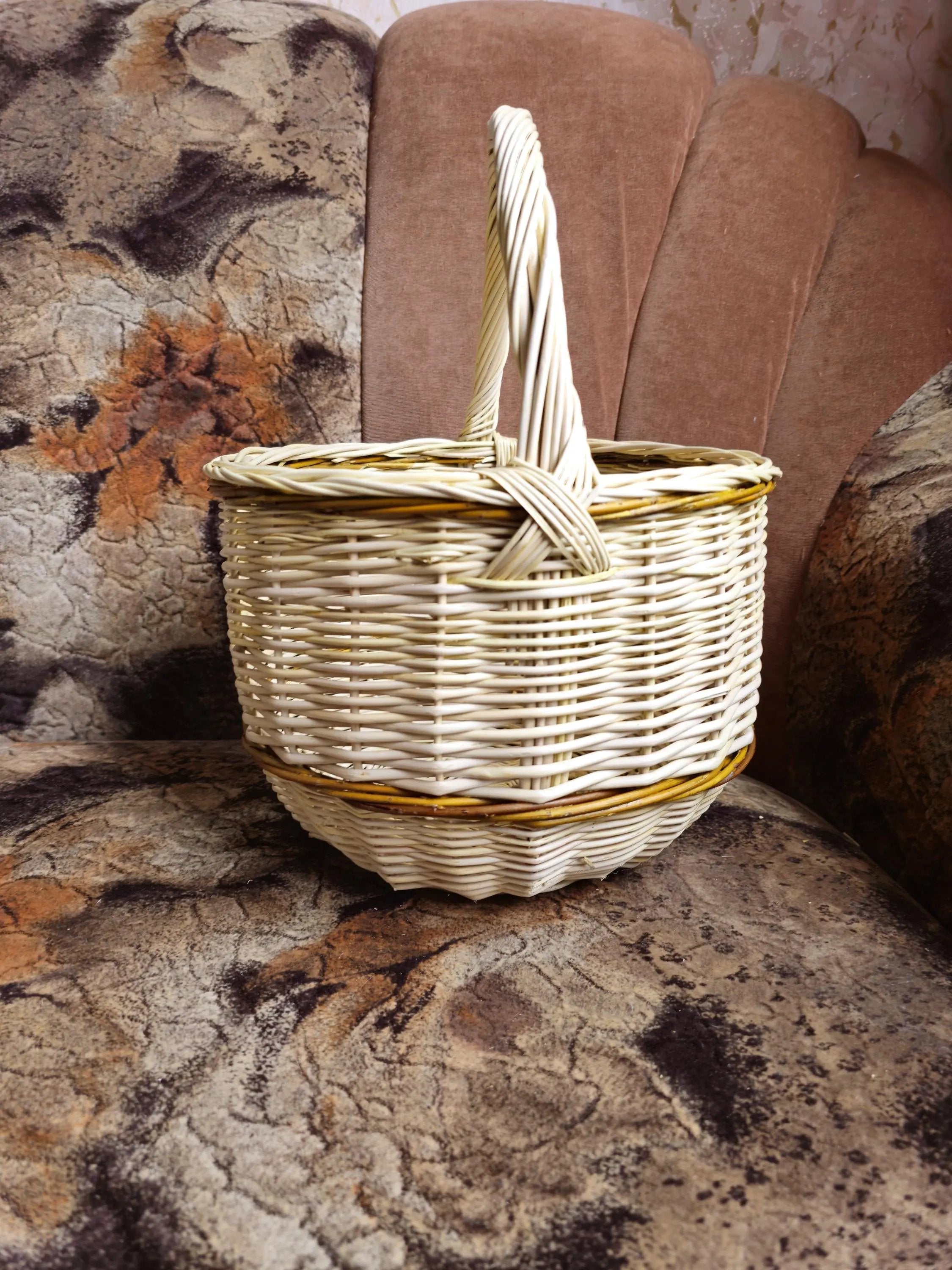 Handwoven Wicker Basket – Artisan Crafted Rustic Storage With Handle - NaturelyWoven