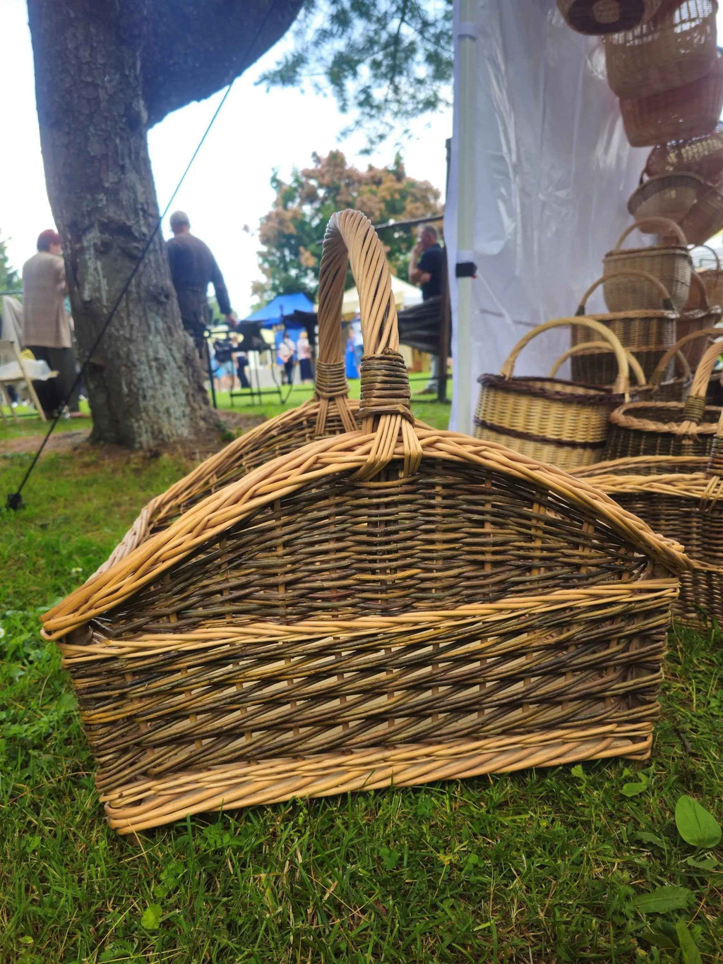 Wicker firewood basket 012b - NaturelyWoven wicker - handmade