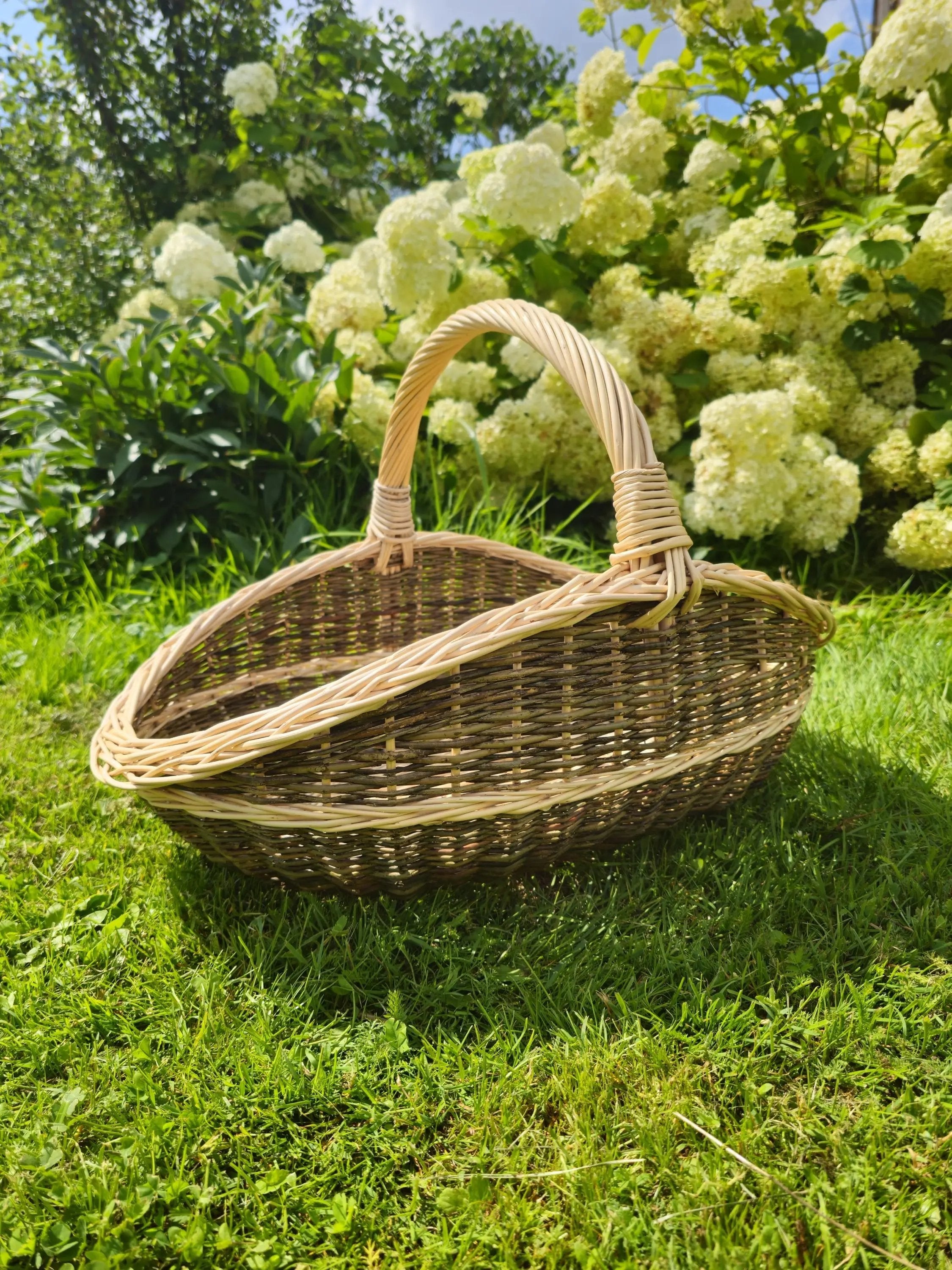 Handwoven Wicker Basket - Natural Foraging Basket for Harvesting & Mushroom Picking - NaturelyWoven