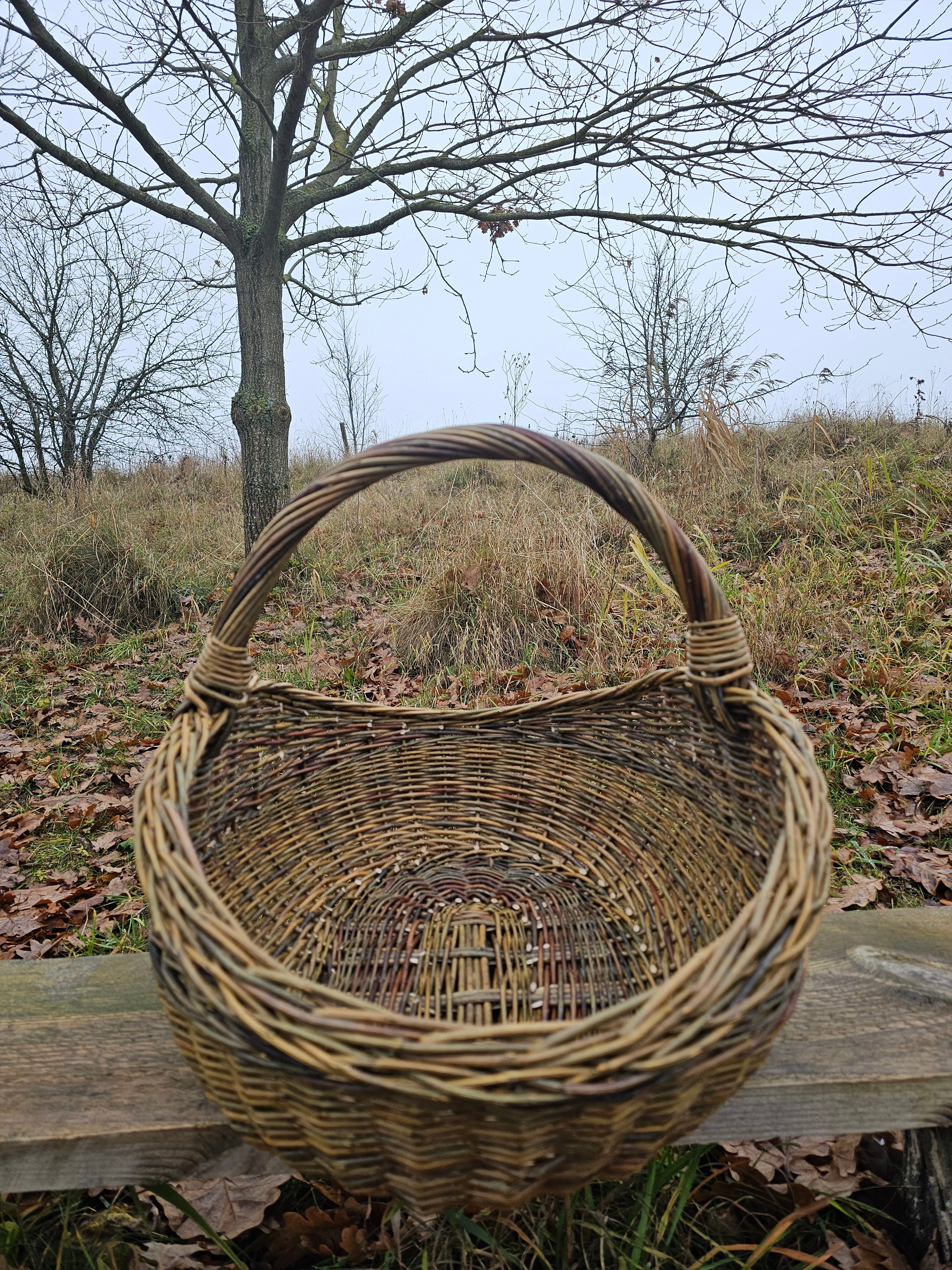 Handwoven Wicker Basket - Natural Foraging Basket for Harvesting & Mushroom Picking - NaturelyWoven