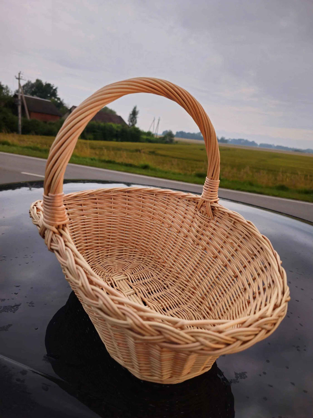 Wicker basket 020b - NaturelyWoven wicker - handmade