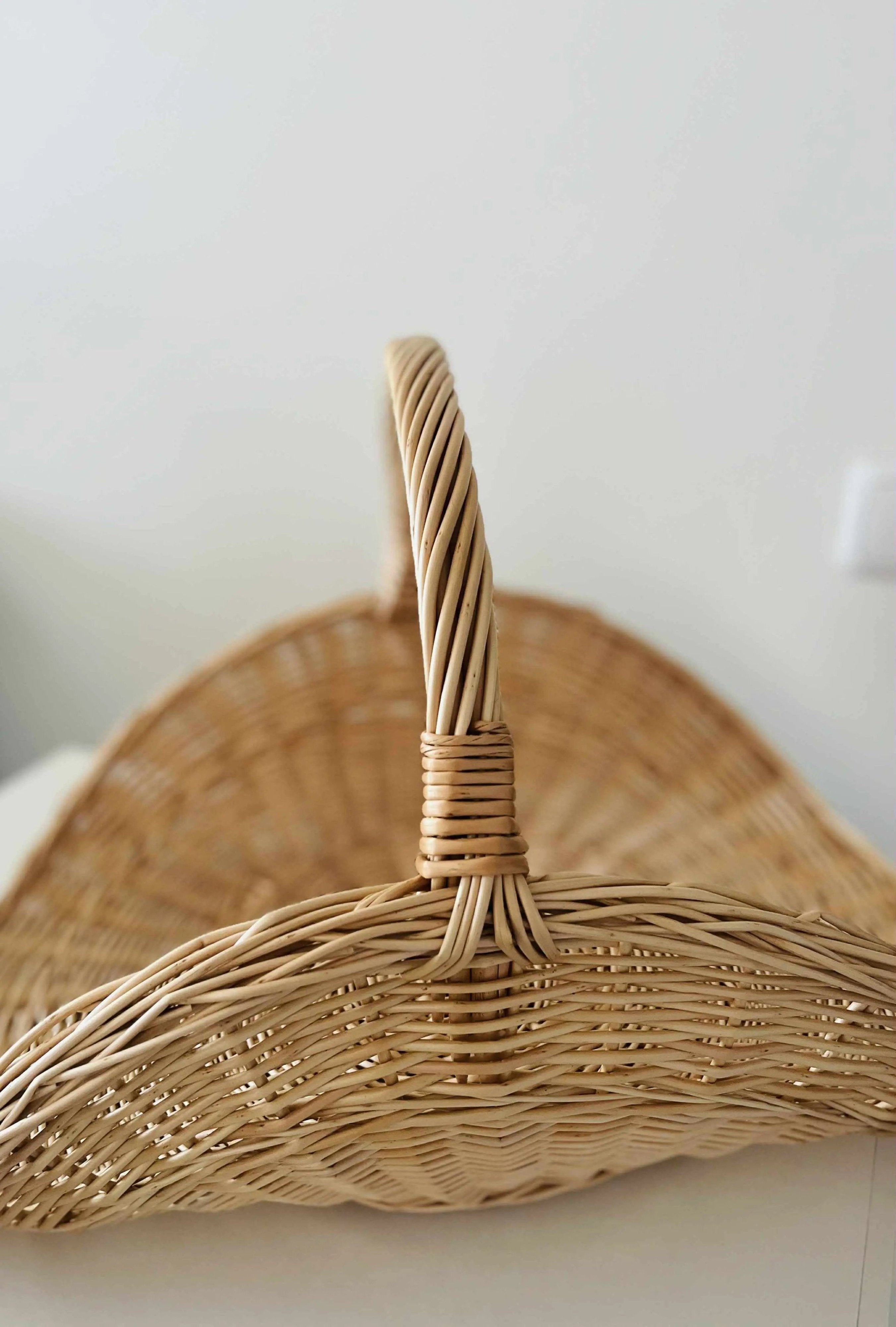 Handwoven Wicker Basket – Rustic Flower Girl Wedding Basket With Oval Handle - NaturelyWoven