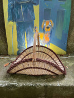 Wicker flower basket 031b - NaturelyWoven wicker - handmade