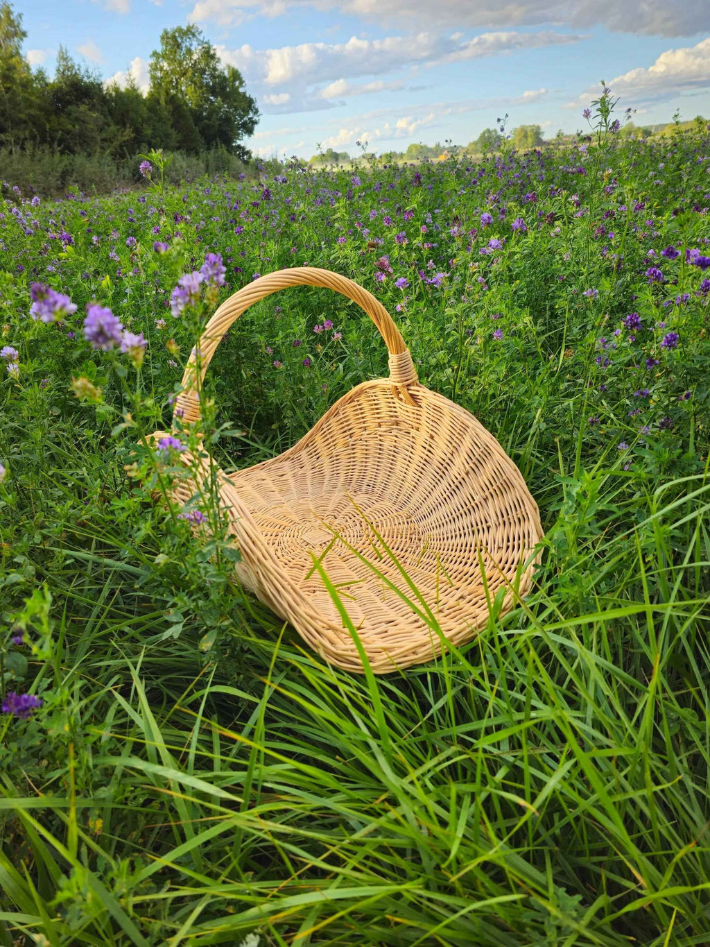Wicker flower basket 031b - NaturelyWoven wicker - handmade