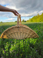 Large Wicker Flower Basket — close-up of the woven willow