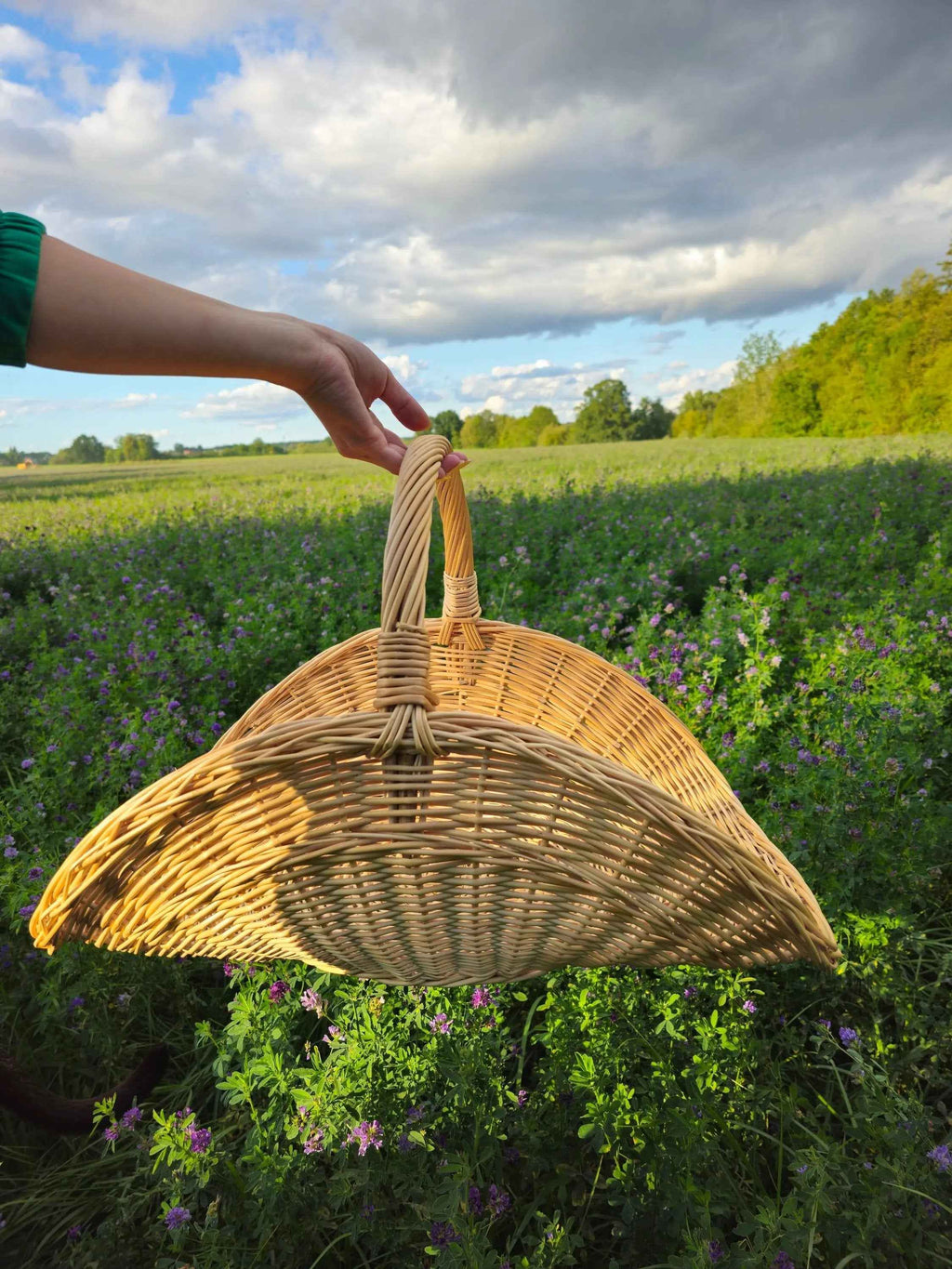 Wicker flower basket 031b - NaturelyWoven wicker - handmade