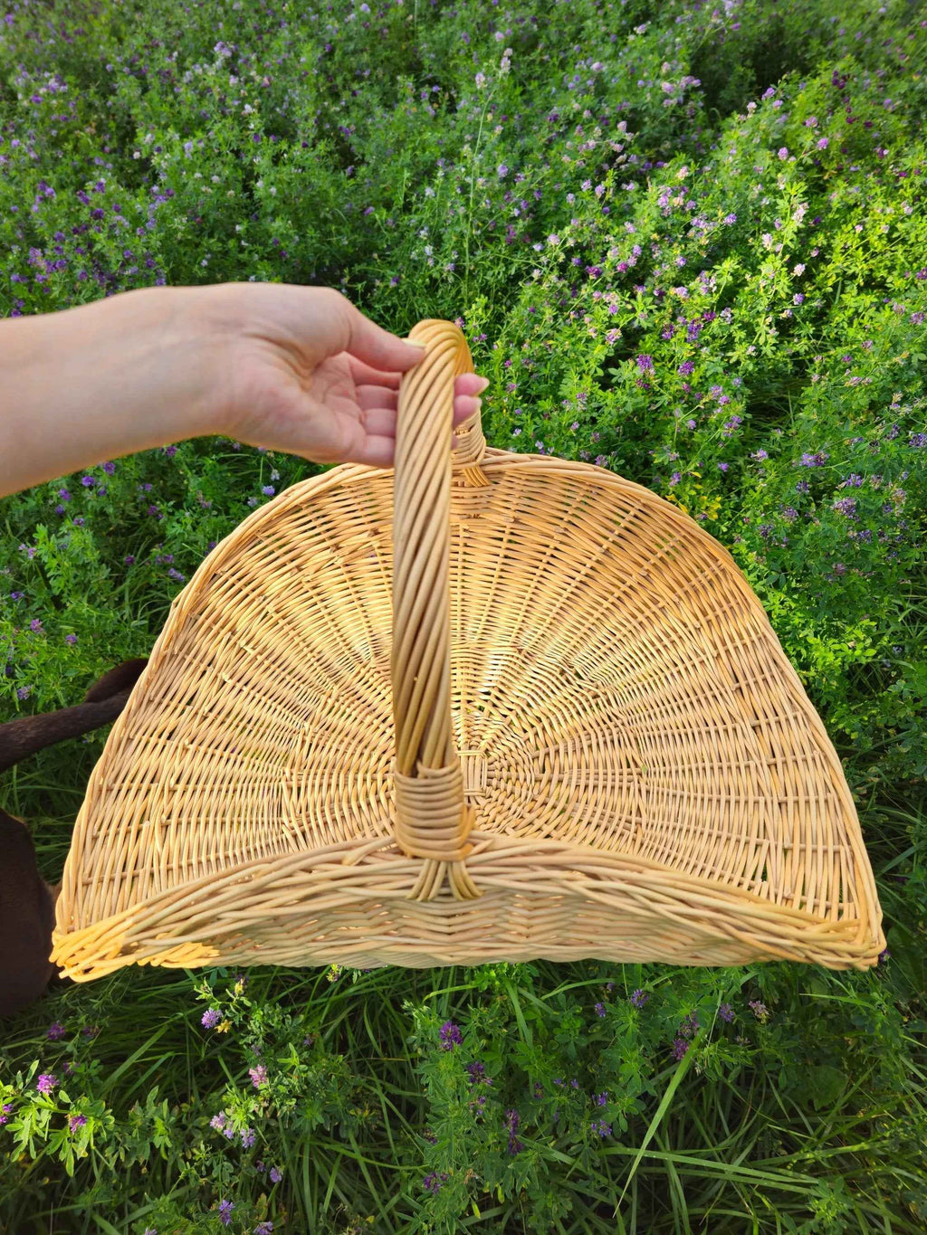 Wicker flower basket 031b - NaturelyWoven wicker - handmade