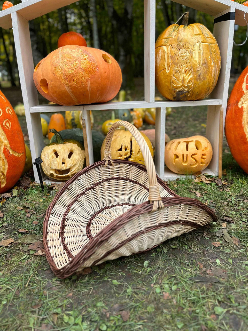 Wicker flower basket 031b - NaturelyWoven wicker - handmade