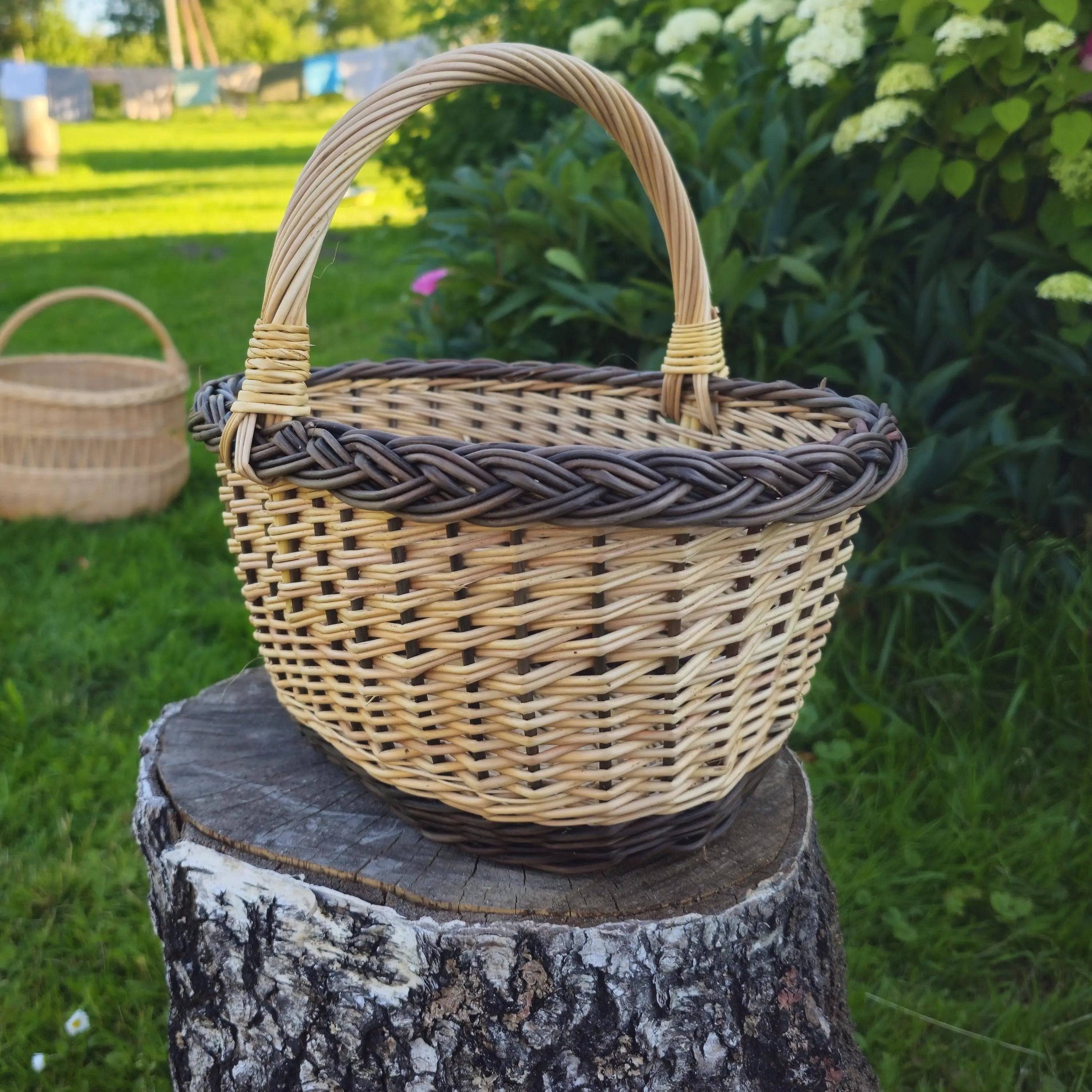 Handwoven Wicker Basket – Rustic Foraging Mushroom & Bread Gathering Basket - NaturelyWoven
