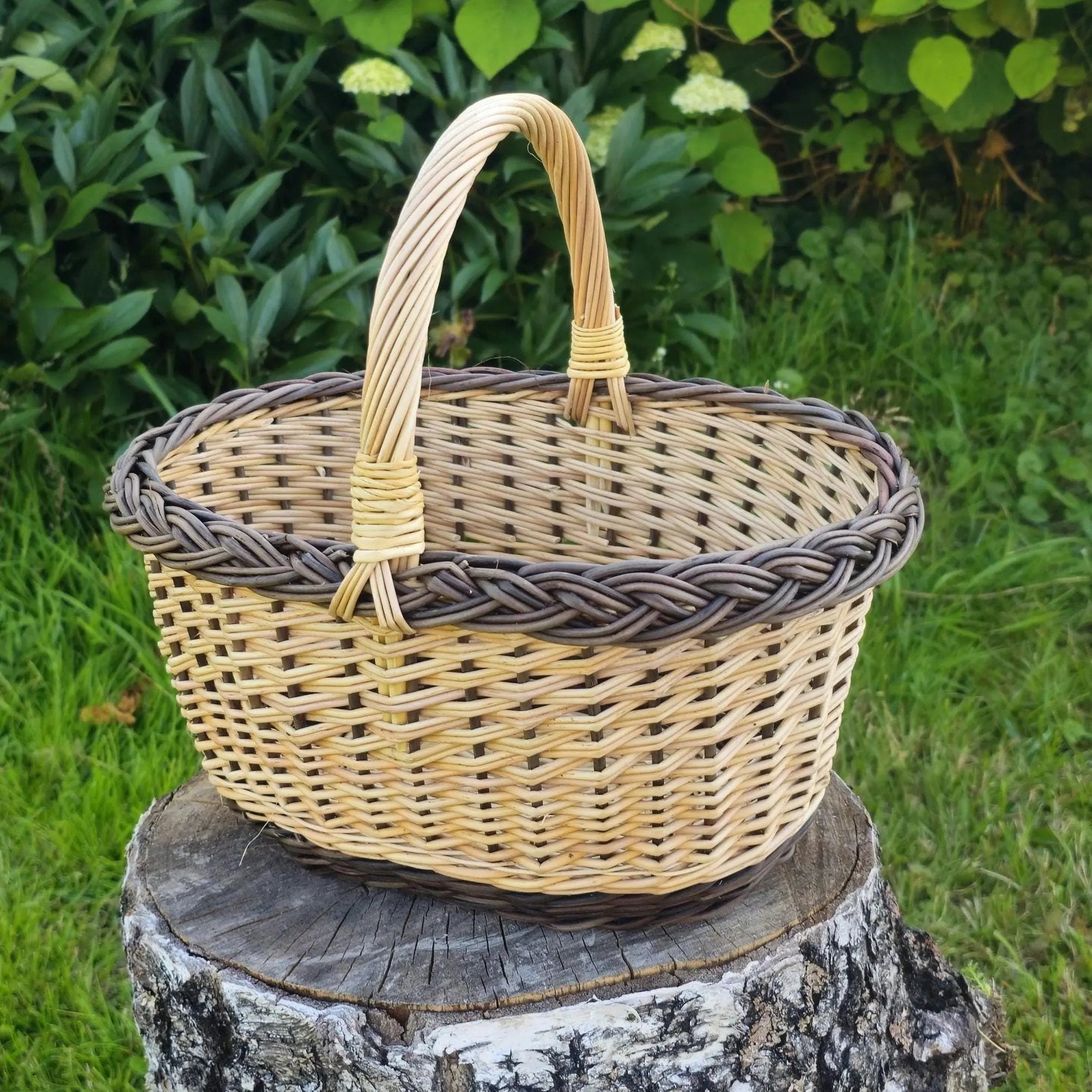 Handwoven Wicker Basket – Rustic Foraging Mushroom & Bread Gathering Basket - NaturelyWoven