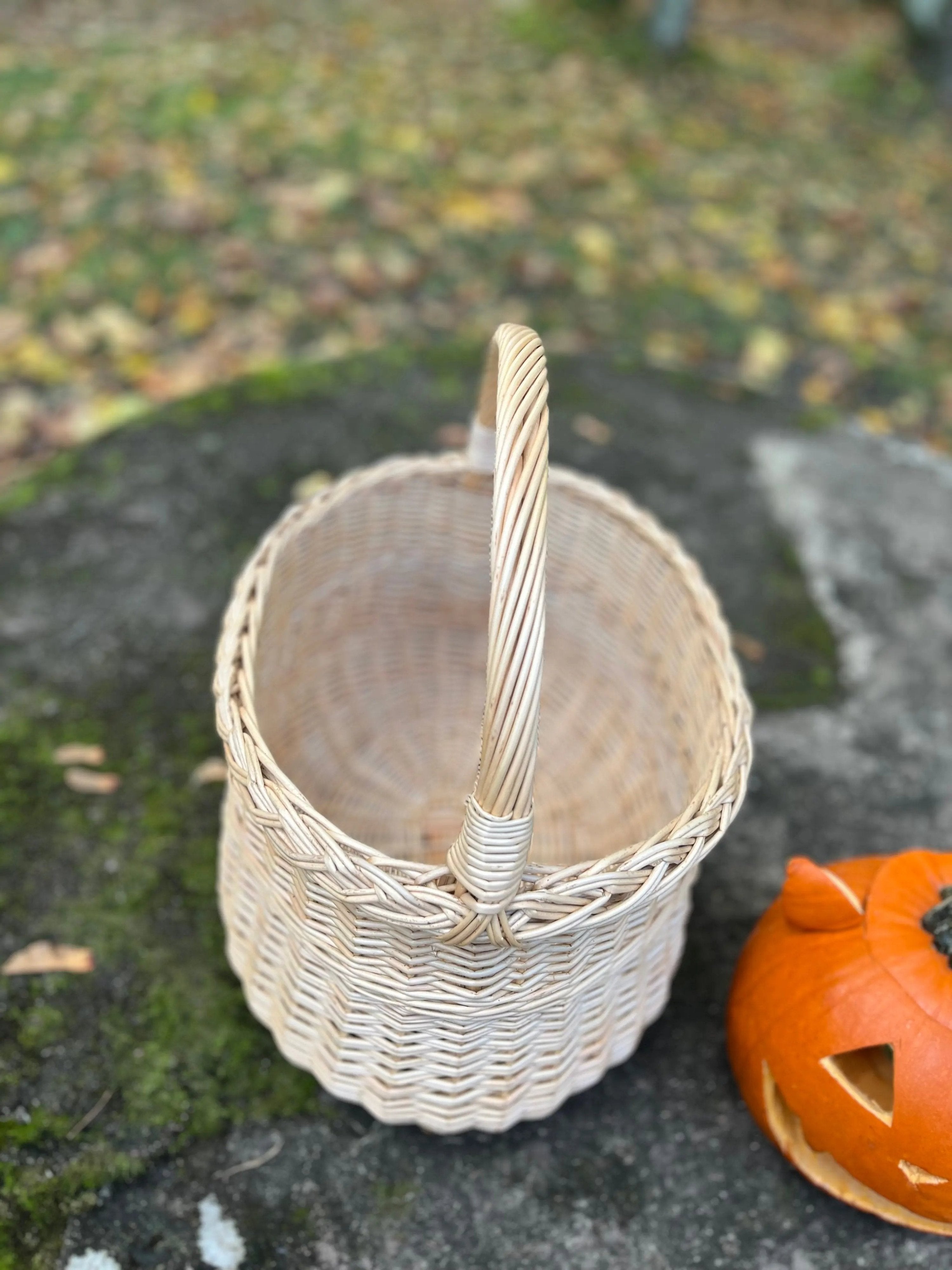 Handwoven Wicker Basket - Rustic Two Tone Oval Storage Basket for Home Decor - NaturelyWoven
