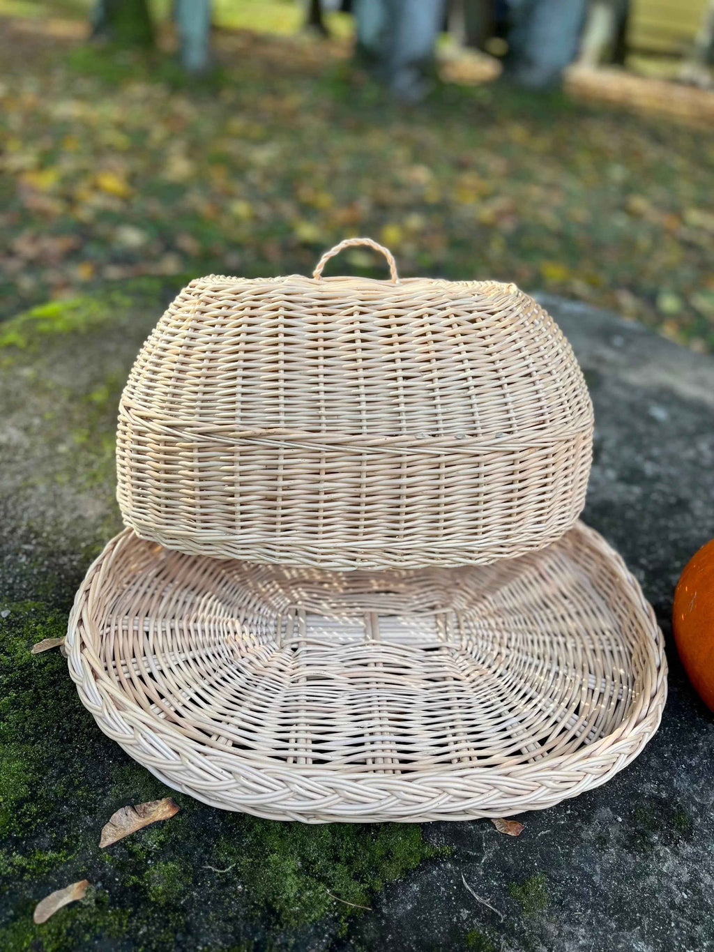 Wicker tray with lid 038b - NaturelyWoven wicker - handmade