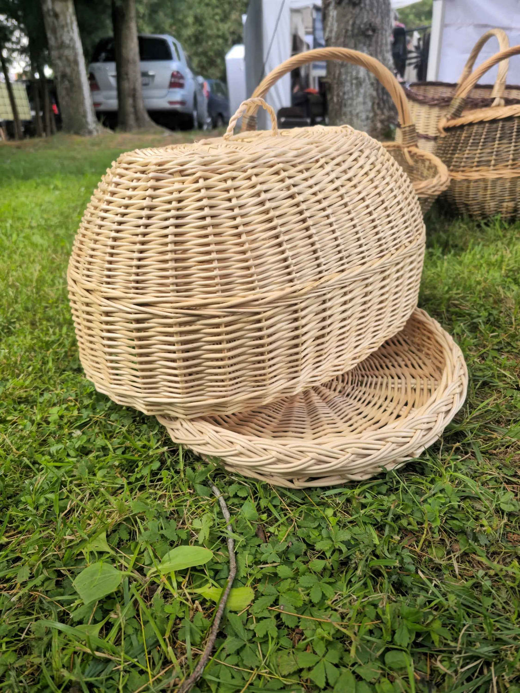 Wicker tray with lid 038b - NaturelyWoven wicker - handmade