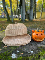 Wicker tray with lid 038b - NaturelyWoven wicker - handmade