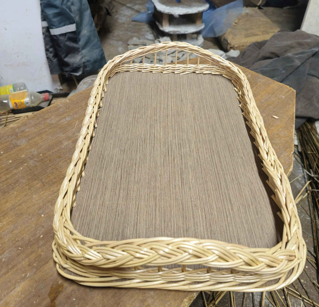 Wicker serving tray 013b - NaturelyWoven wicker - handmade