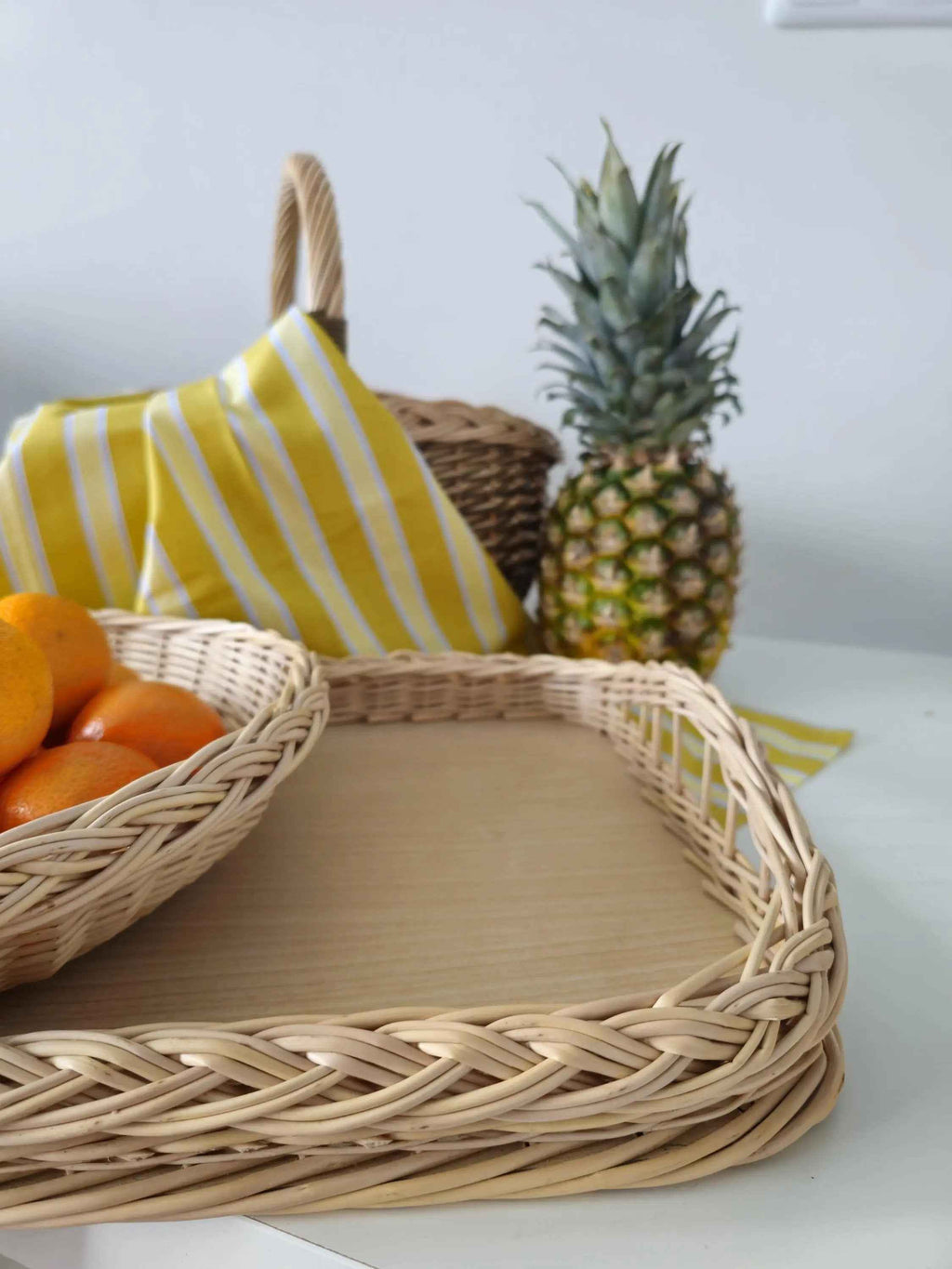 Wicker serving tray 013b - NaturelyWoven wicker - handmade