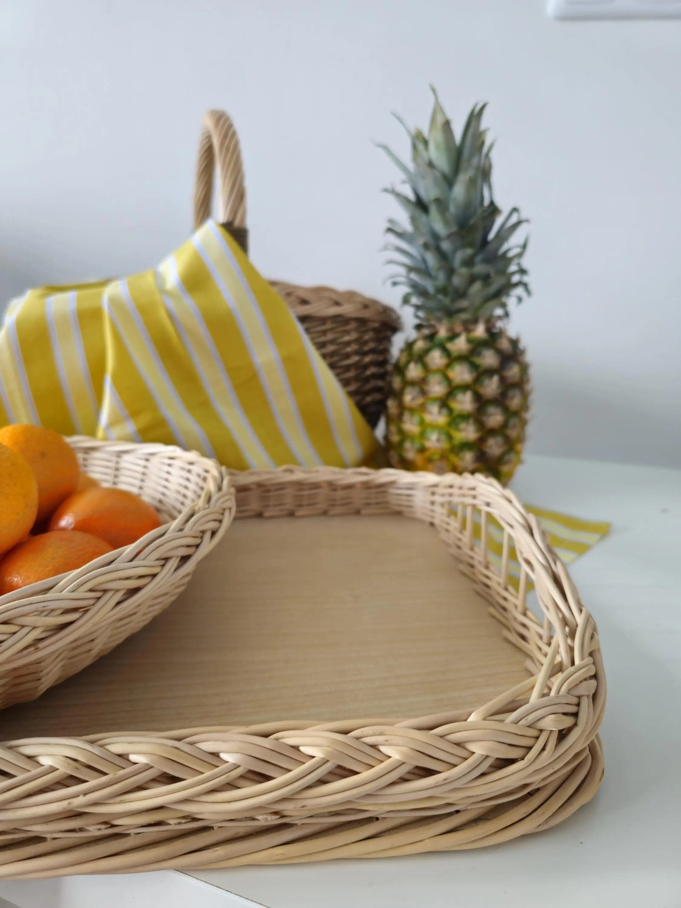 Large Natural Willow Wicker Serving Tray - NaturelyWoven