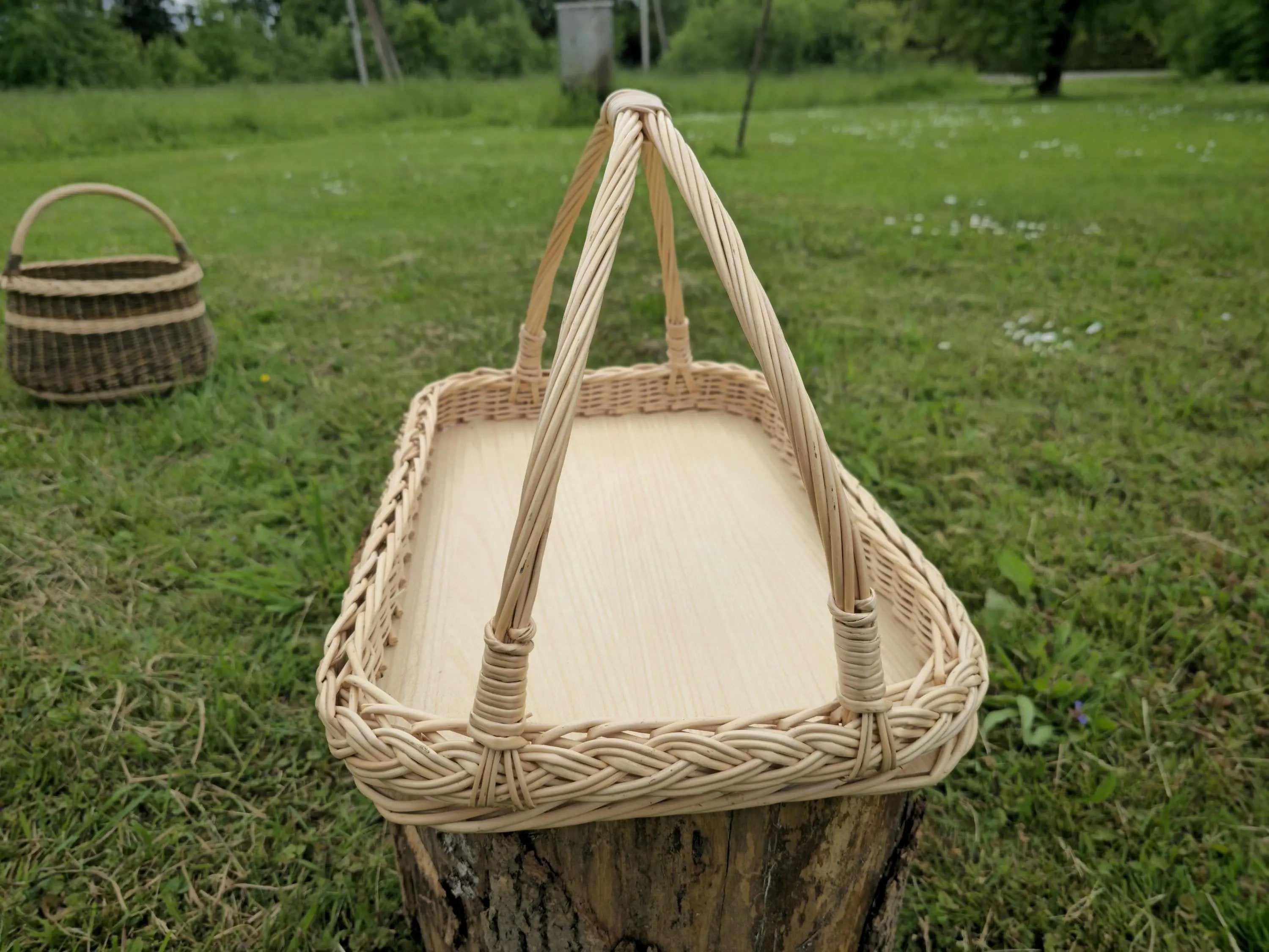 Natural Willow Wicker Serving Tray - NaturelyWoven