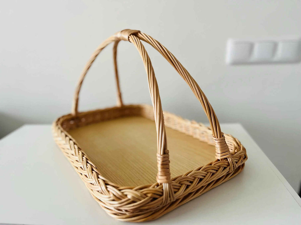 Wicker serving tray 002b - NaturelyWoven wicker - handmade