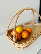 Wicker serving tray 002b - NaturelyWoven wicker - handmade