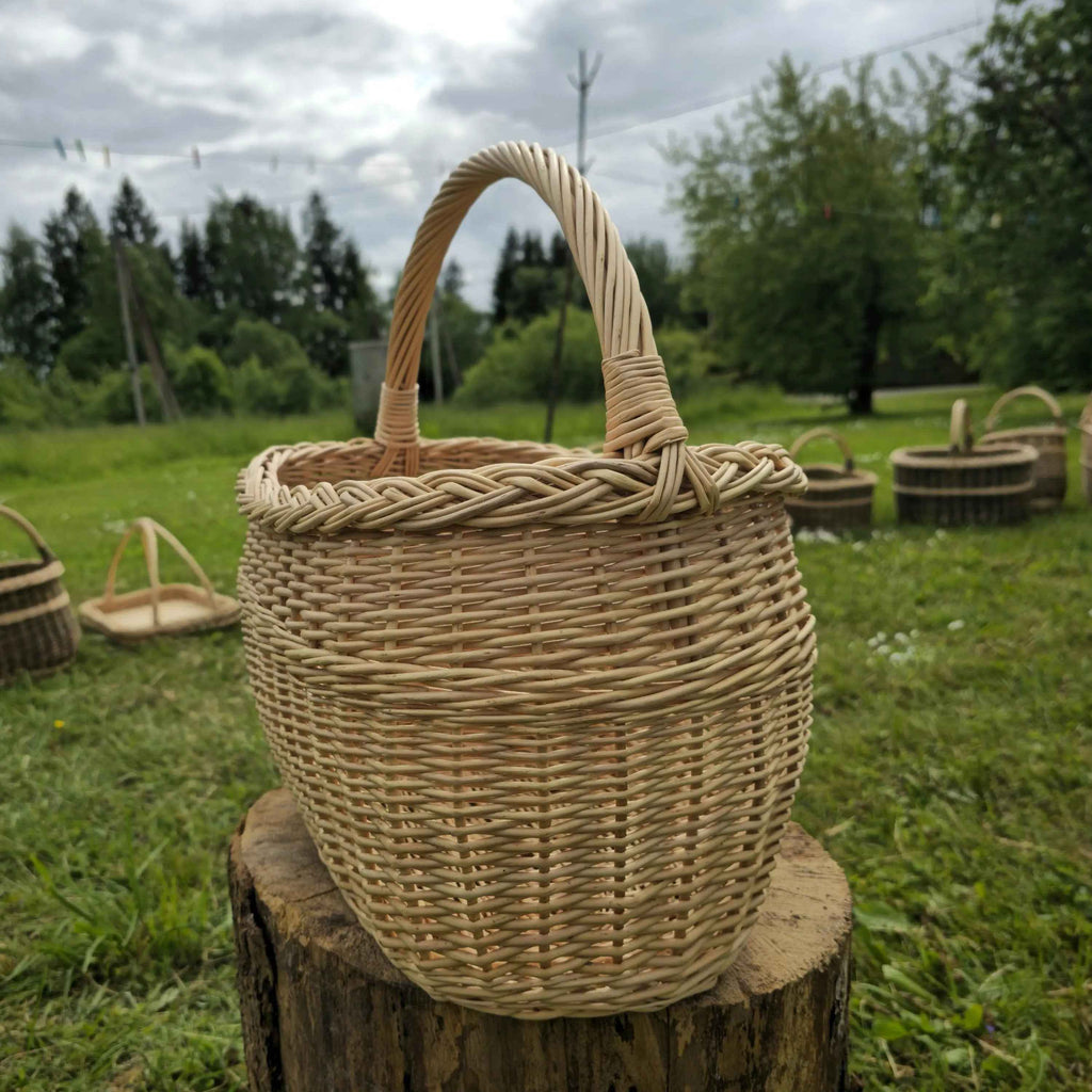 Wicker basket 028b - NaturelyWoven wicker - handmade