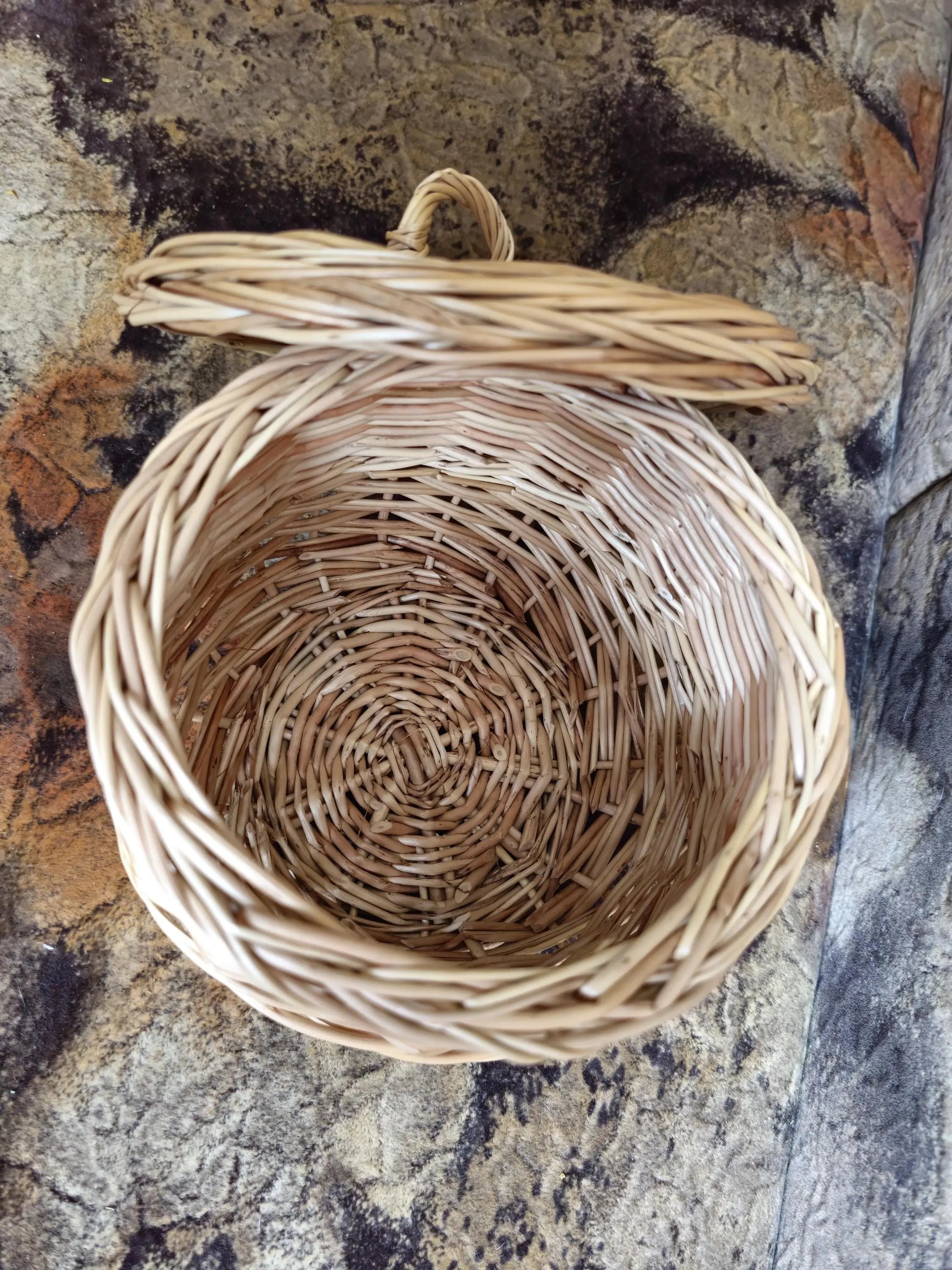 Handwoven Willow Basket – Rustic Kitchen Container with Lid | Wicker Storage Jar - NaturelyWoven