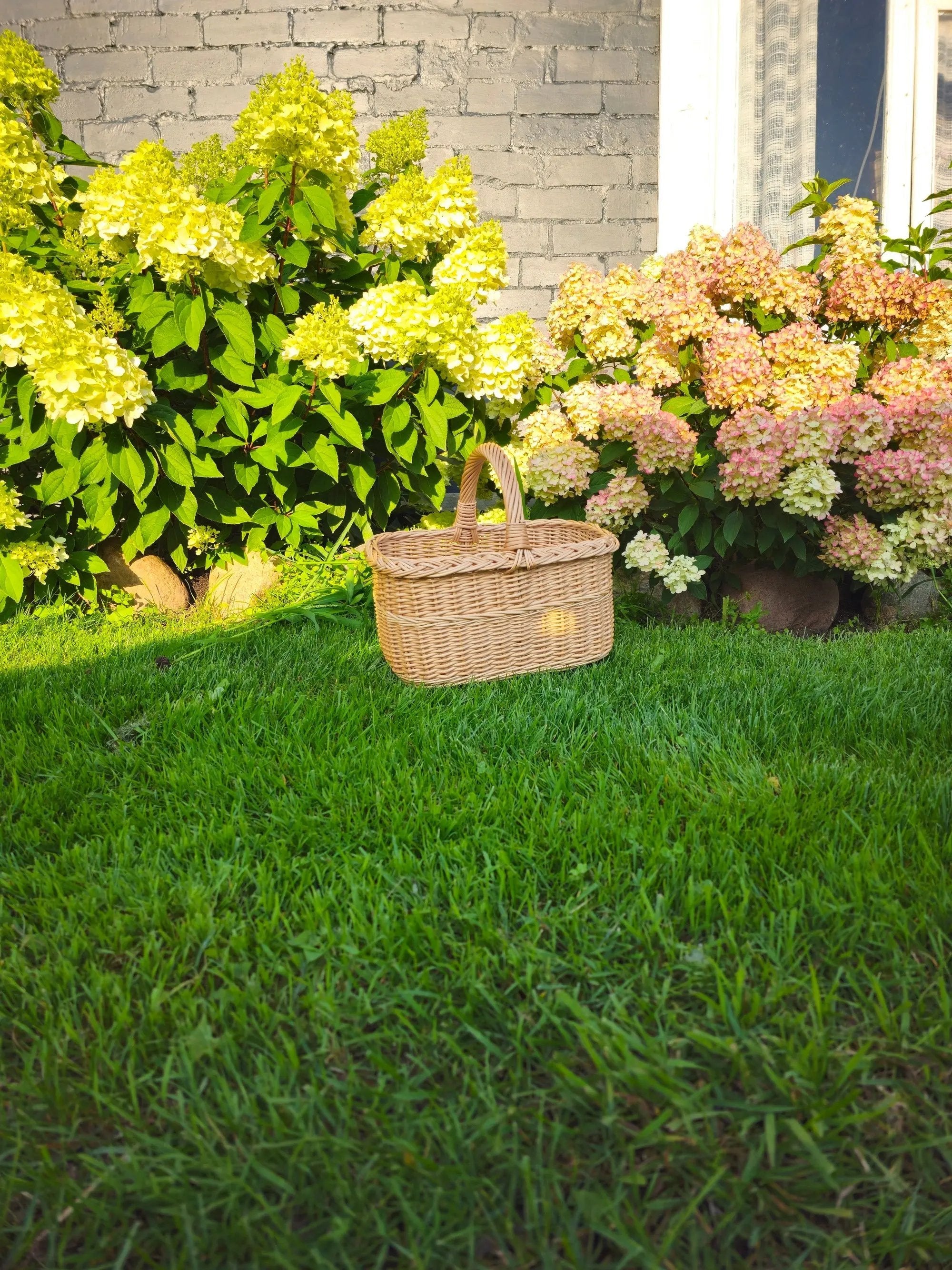 Rustic Willow Rectangular Basket with Handle - NaturelyWoven