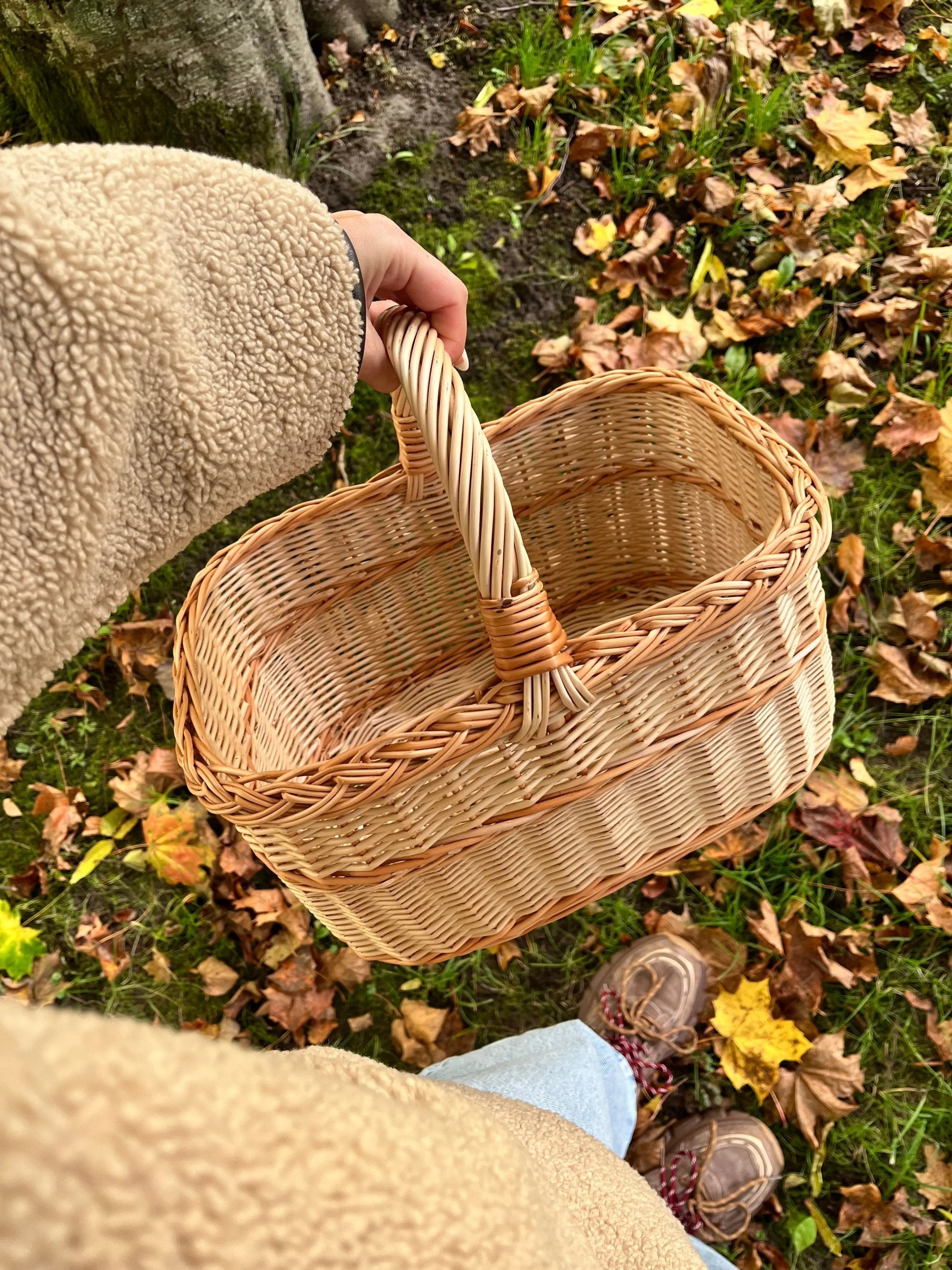 Rustic Willow Rectangular Basket with Handle - NaturelyWoven