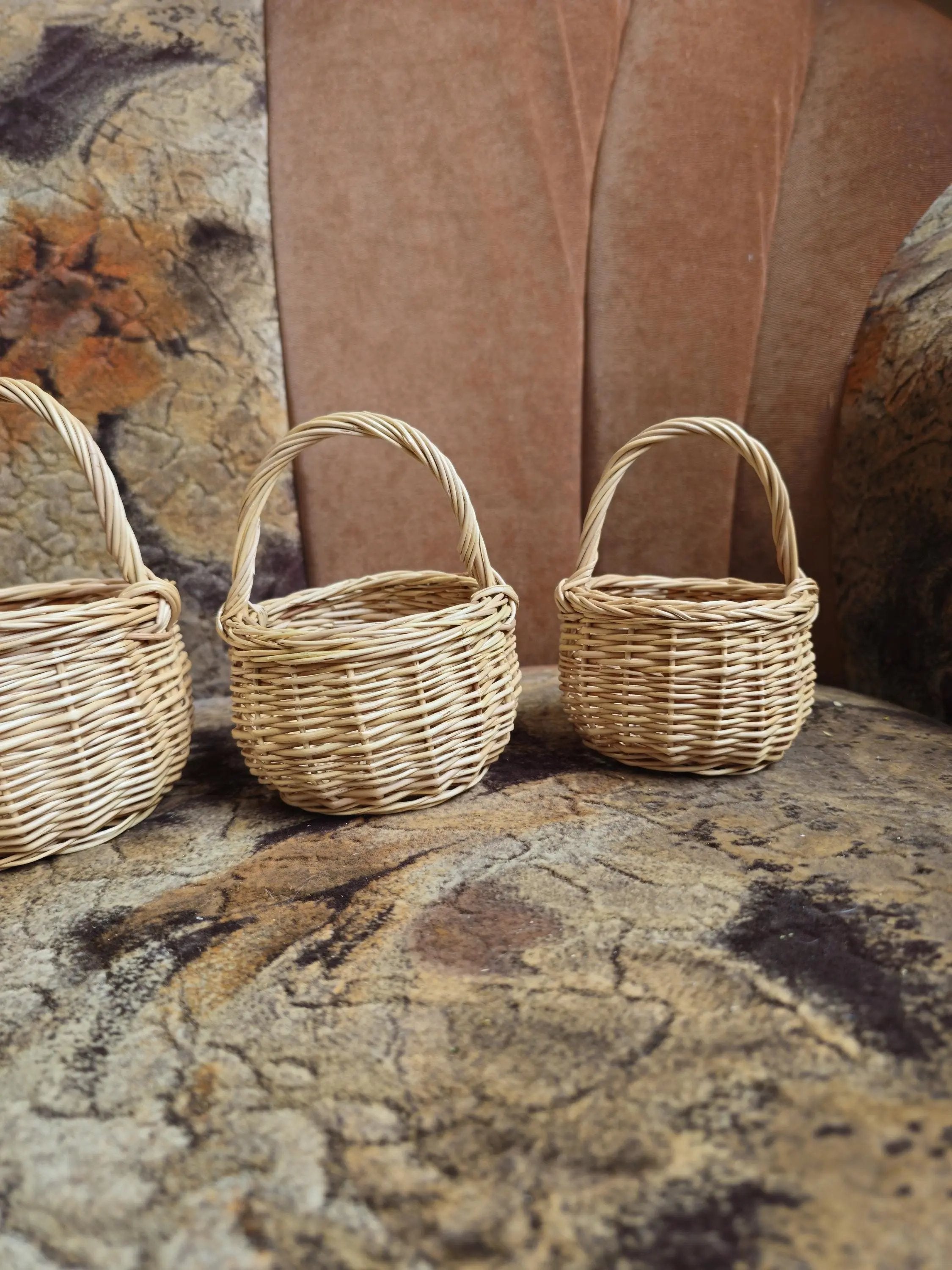 Handwoven Willow Basket - Small Woven Berry Picking Basket with Handle - NaturelyWoven