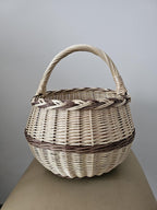 Round Willow Gathering Basket — gold/brown