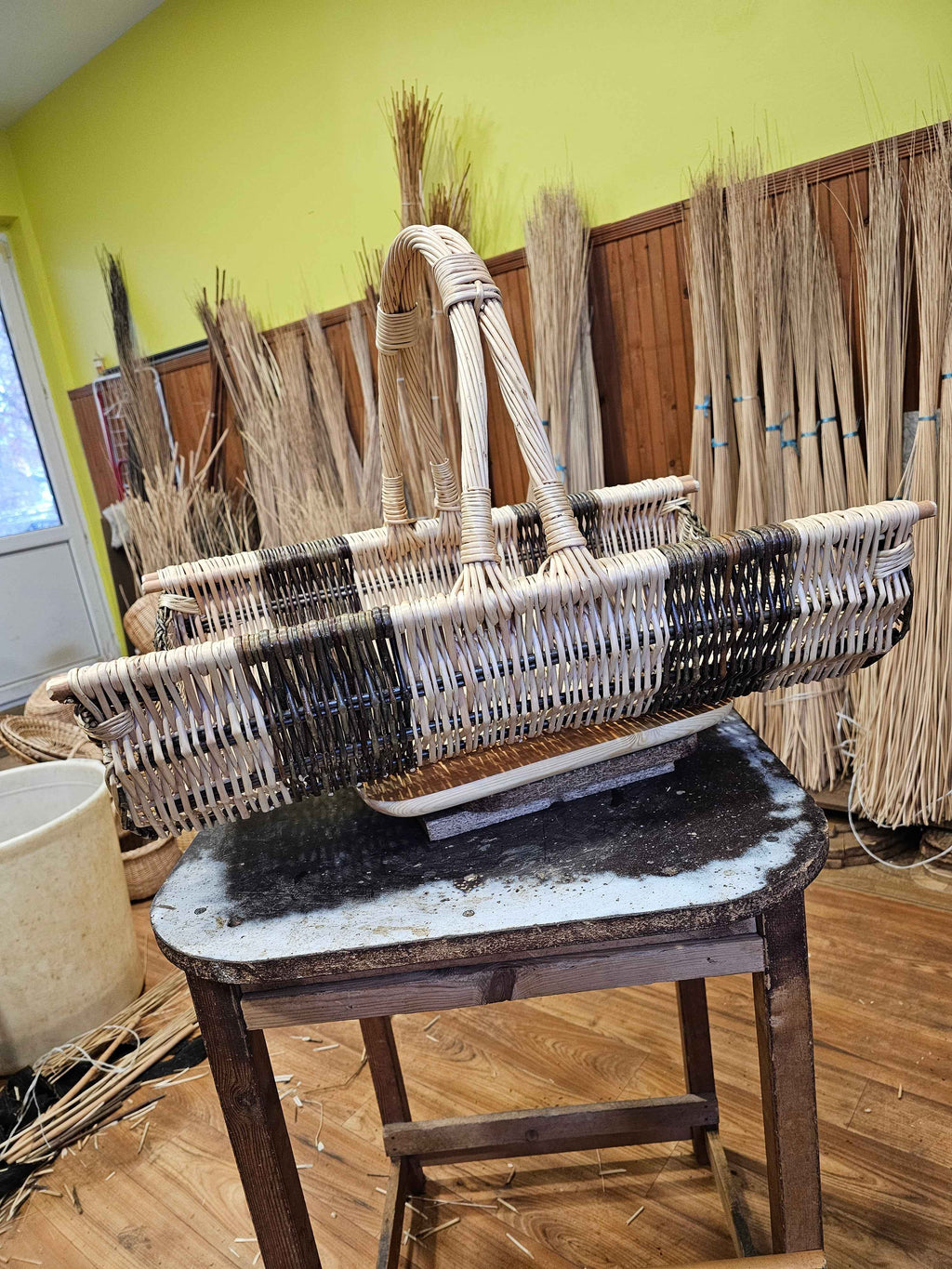 Large firewood basket 039r - NaturelyWoven wicker - handmade