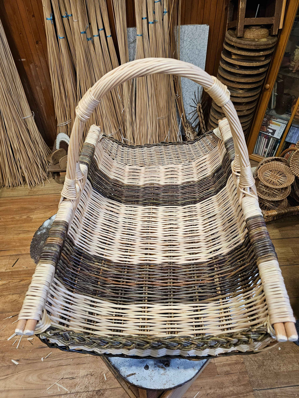 Large firewood basket 039r - NaturelyWoven wicker - handmade