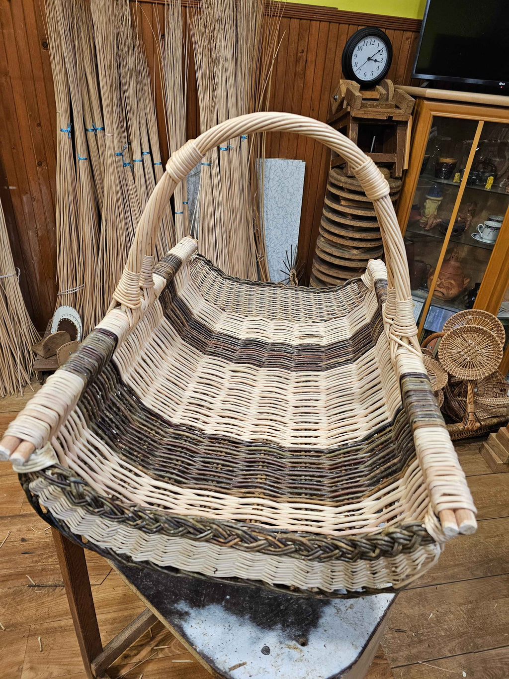 Large firewood basket 039r - NaturelyWoven wicker - handmade