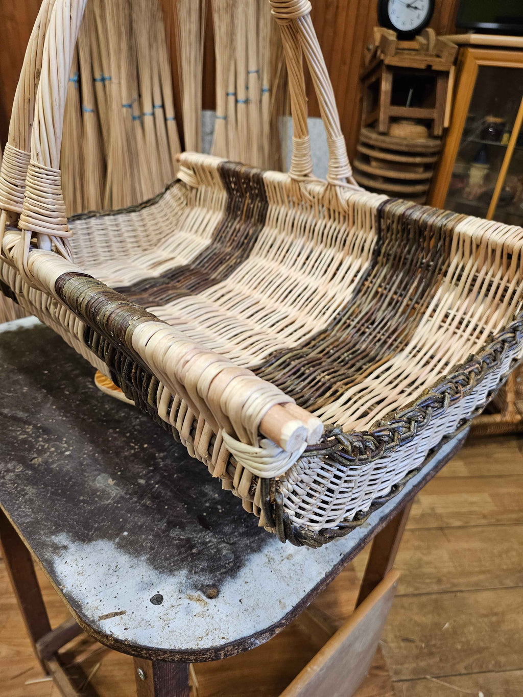 Large firewood basket 039r - NaturelyWoven wicker - handmade