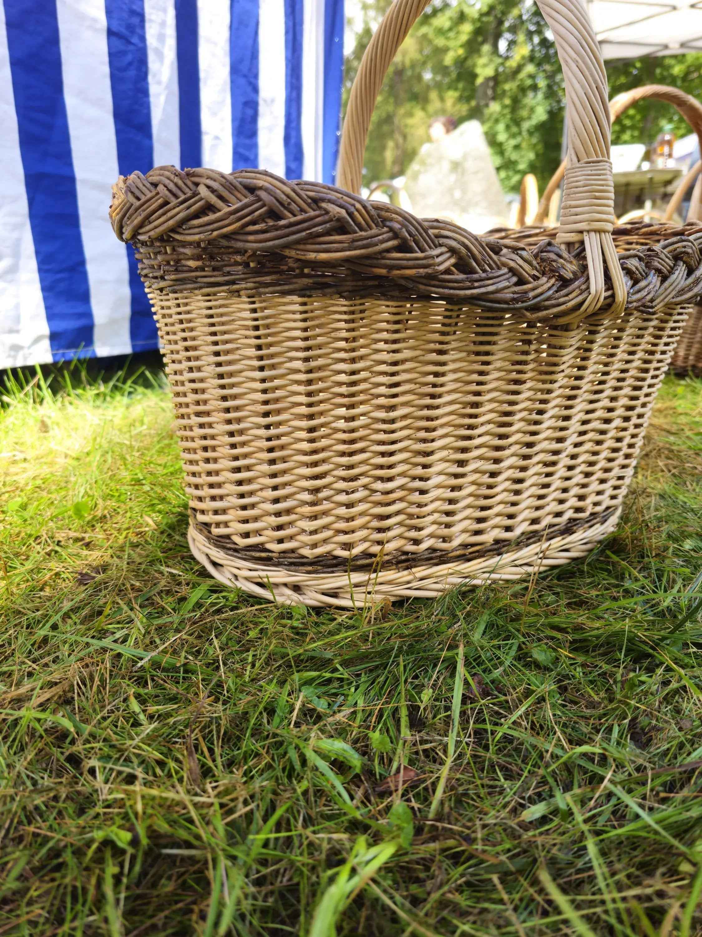 Didelė sandėliavimo pintinė su rankena — vytelių pintinė, 4 nuotrauka