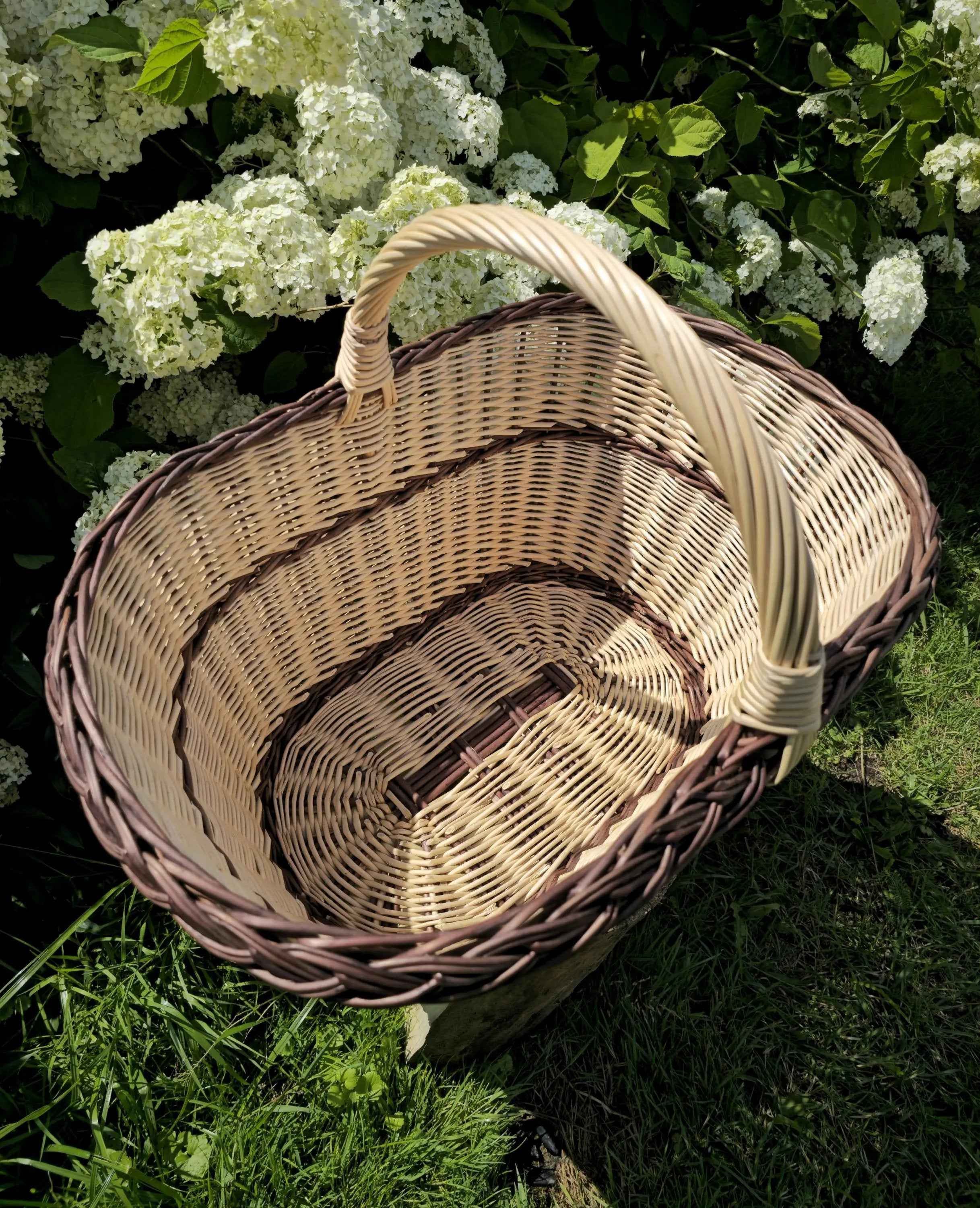 Didelė pikniko pintinė su rankena — daiktų pintinė, 2 nuotrauka