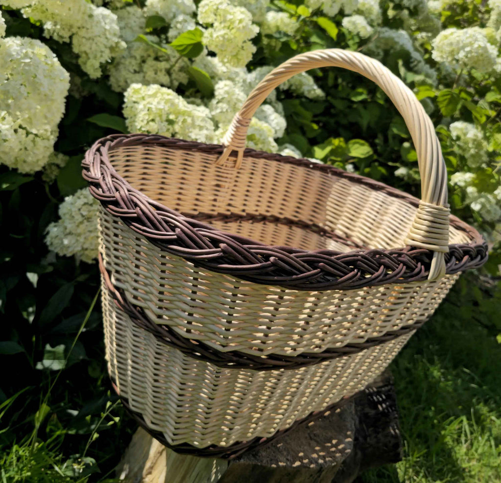 Didelė pikniko pintinė su rankena — daiktų pintinė, 7 nuotrauka